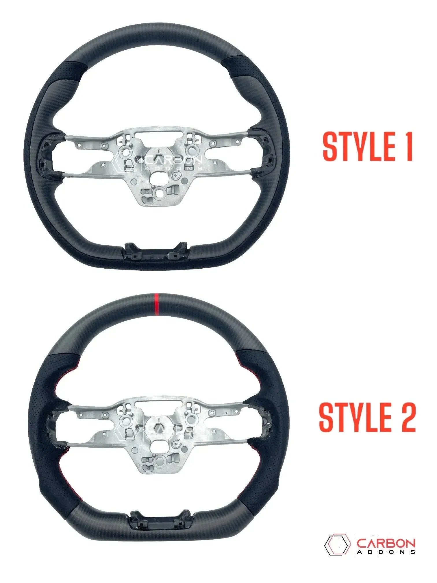 2024 Mustang Customizable Carbon Fiber Steering Wheel - carbonaddons Carbon Fiber Parts, Accessories, Upgrades, Mods