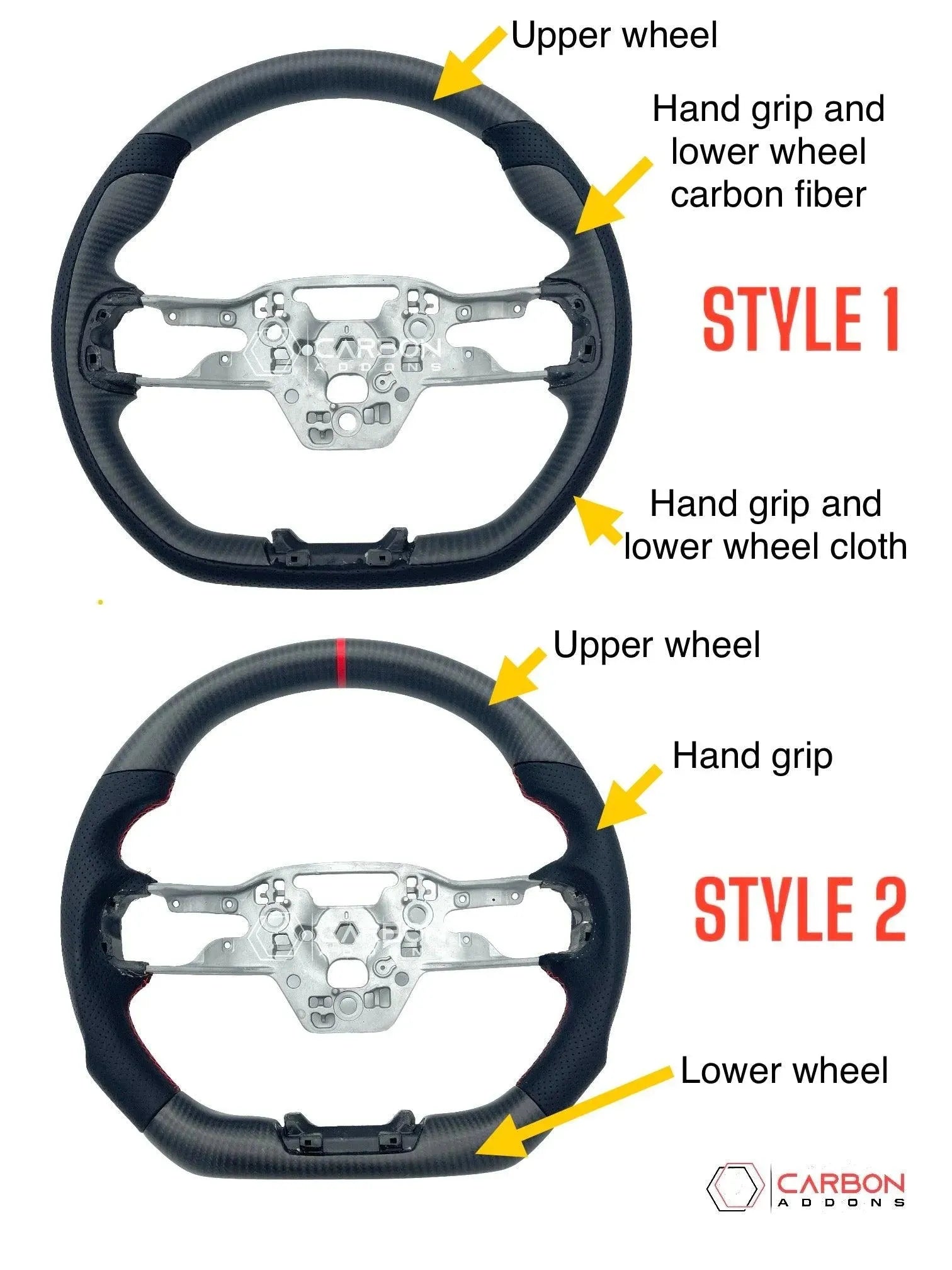 2024 Mustang Customizable Carbon Fiber Steering Wheel - carbonaddons Carbon Fiber Parts, Accessories, Upgrades, Mods