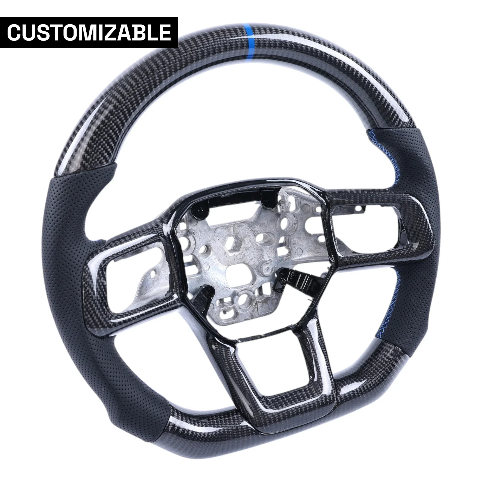 Customizable Heated Carbon Fiber Steering Wheel for 2024+ Ford Mustang