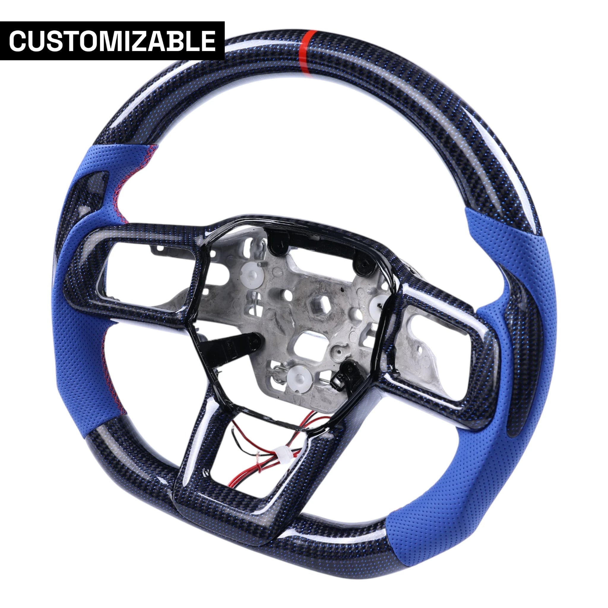 Customizable Heated Carbon Fiber Steering Wheel for 2024+ Ford Mustang