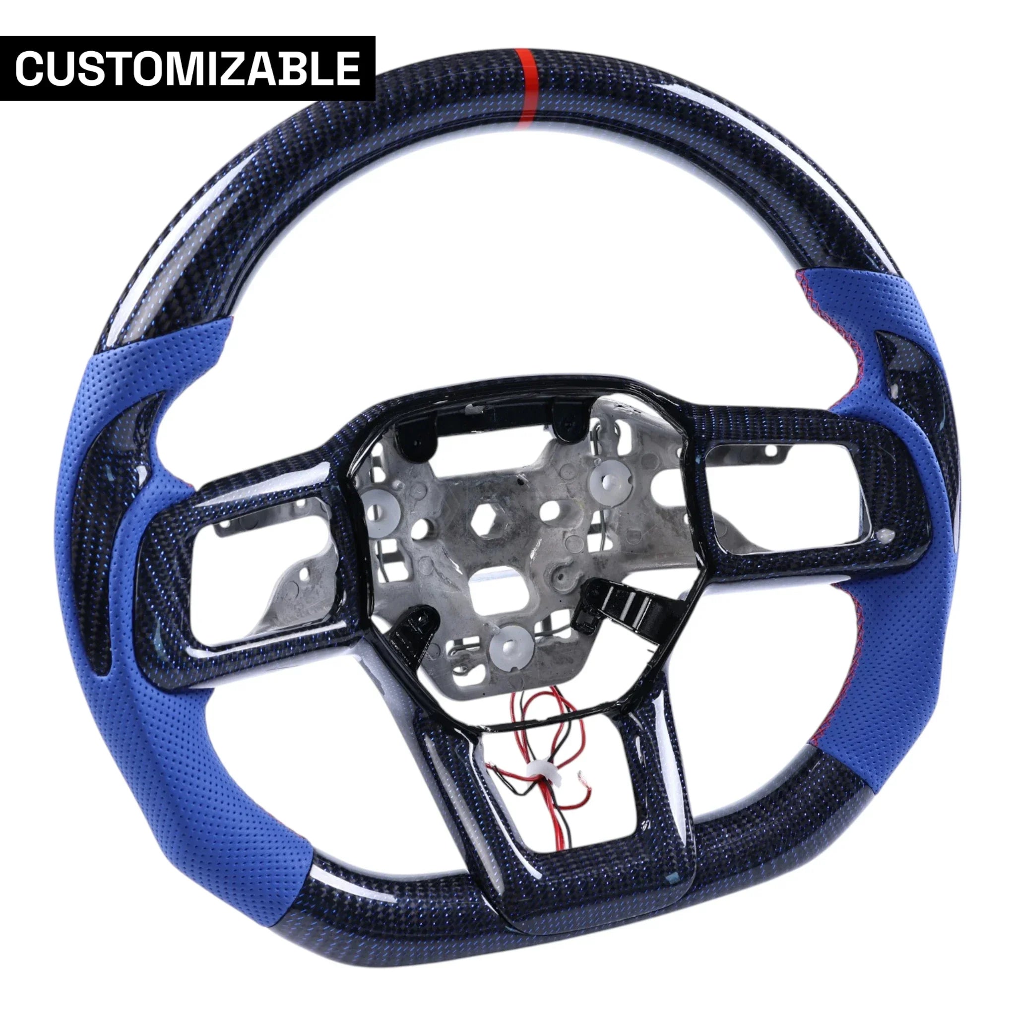 Customizable Heated Carbon Fiber Steering Wheel for 2024+ Ford Mustang