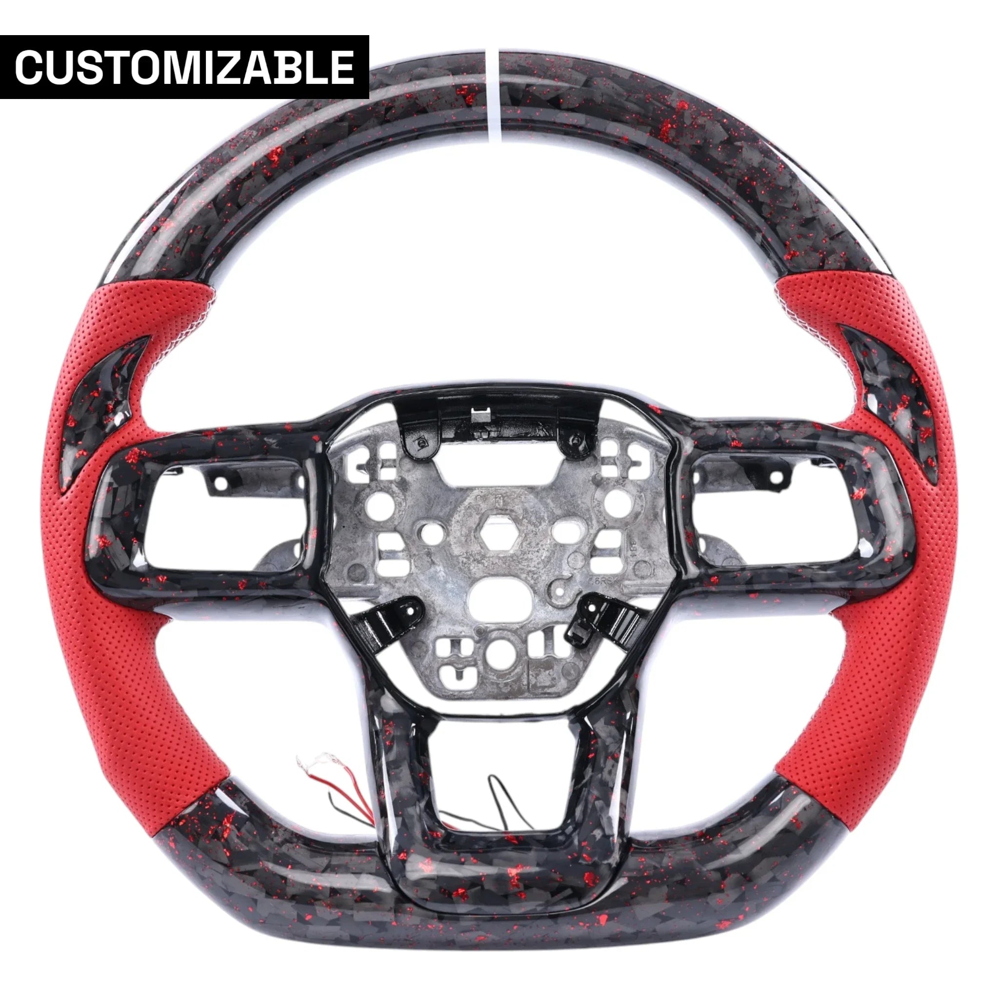 Customizable Heated Carbon Fiber Steering Wheel for 2024+ Ford Mustang