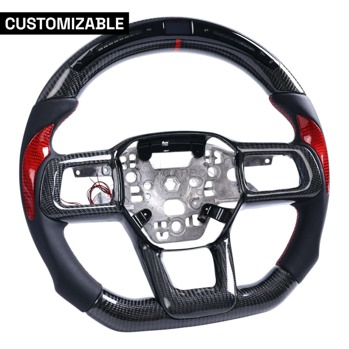 Customizable Heated Carbon Fiber Steering Wheel for 2024+ Ford Mustang