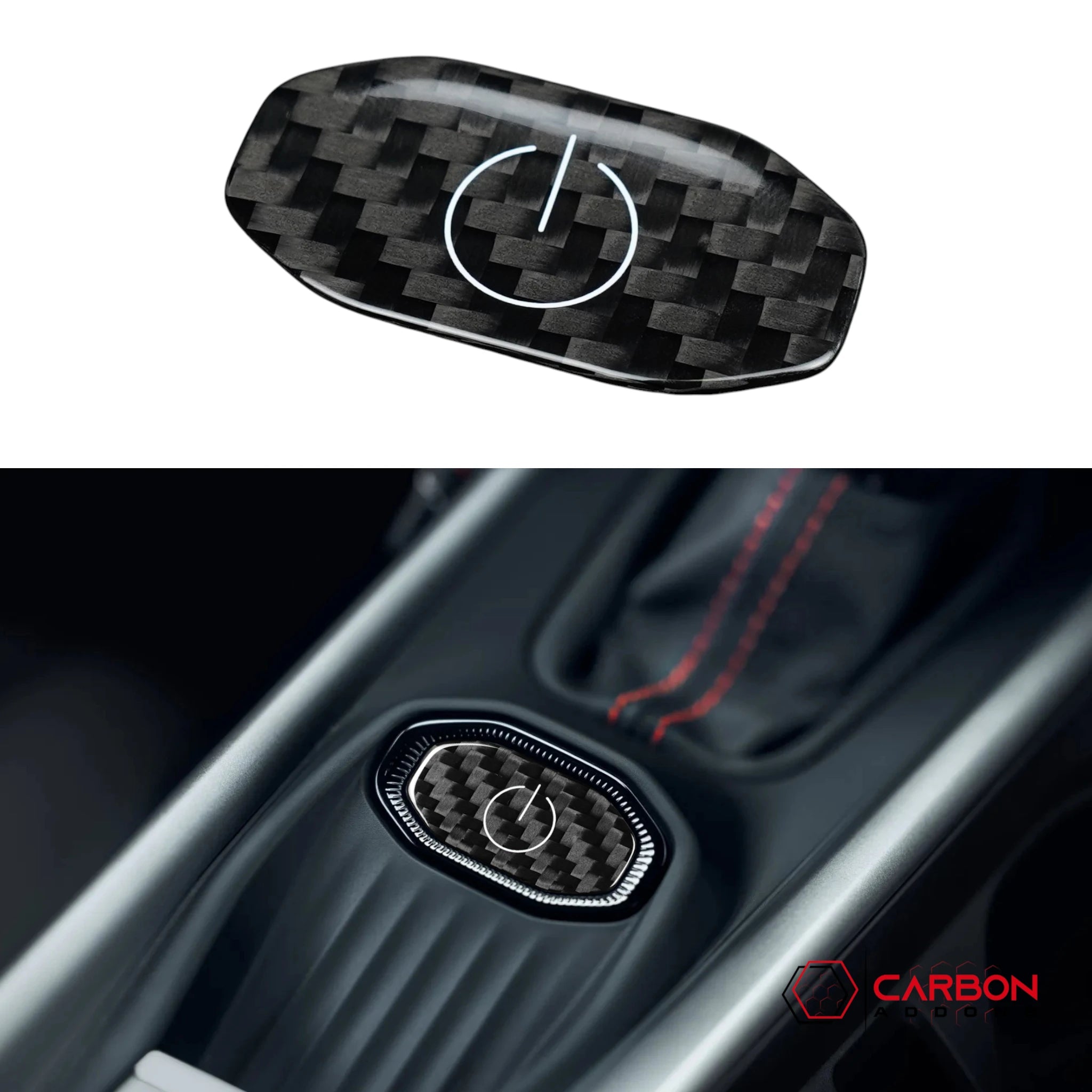 2024+ Dodge Charger Real Carbon Fiber Start Stop Button Cover