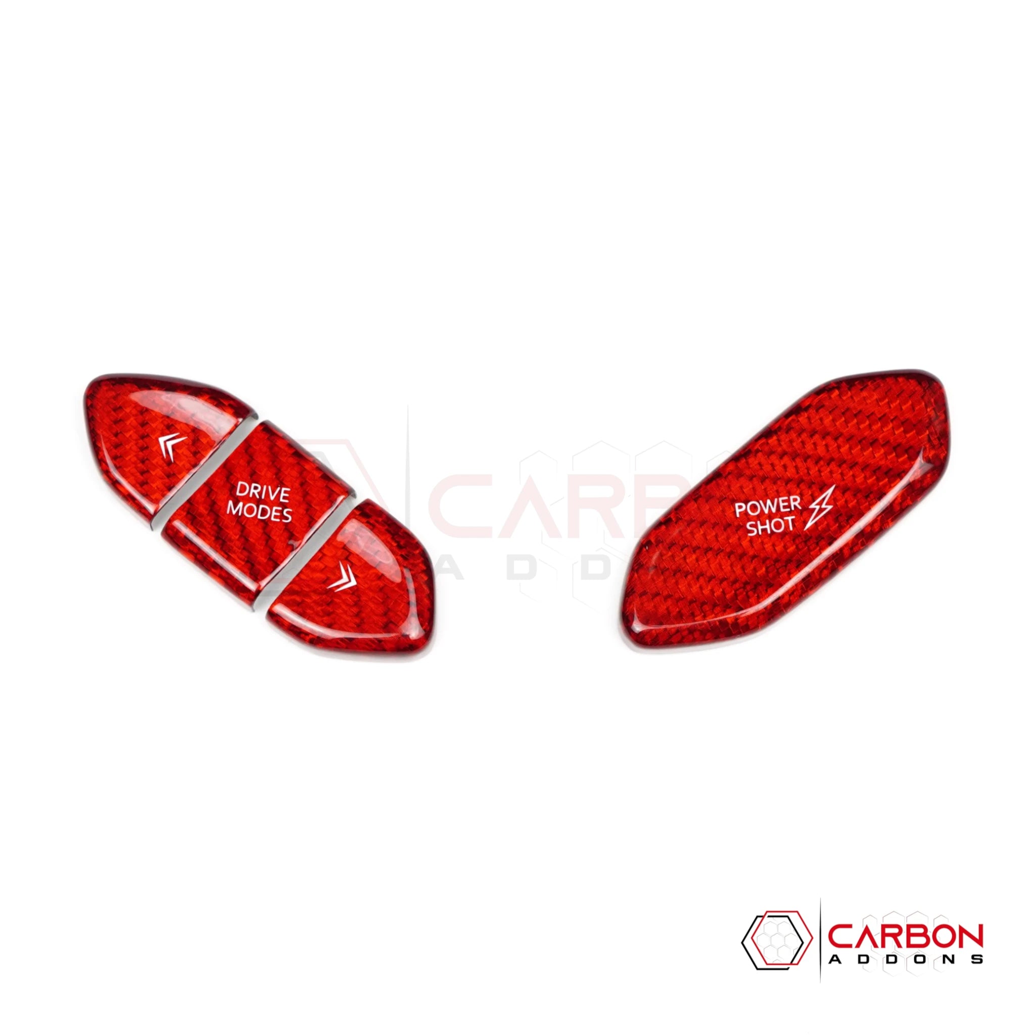 2024+ Dodge Charger Real Carbon Fiber Steering Wheel Drive Mode & PowerShot Button Covers