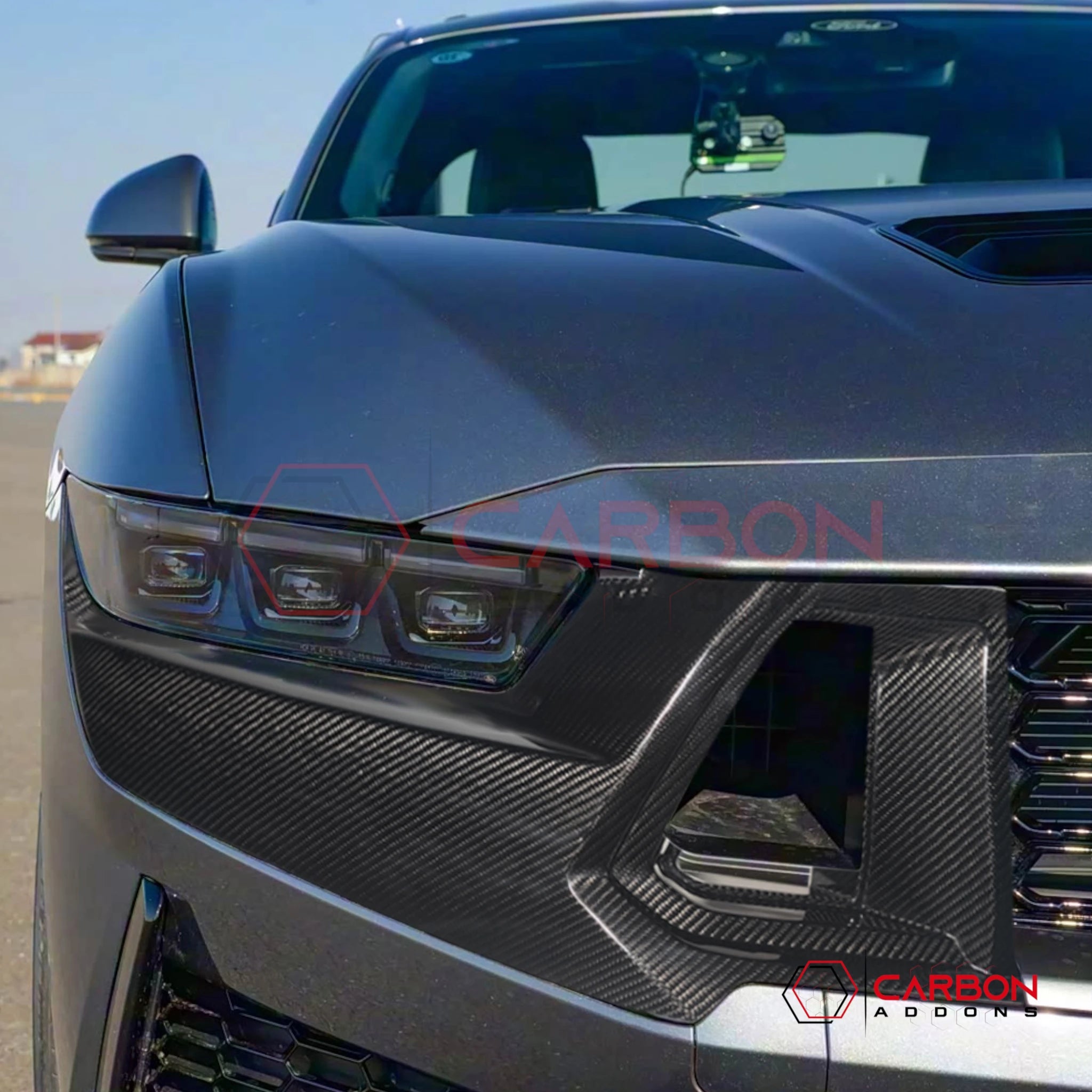 2024+ Ford Mustang Dark Horse Real Carbon Fiber Front Upper Grille Trim