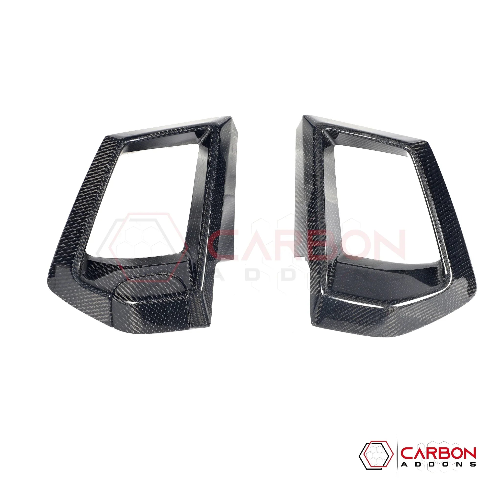 Real Carbon Fiber Front Bumper Grille Trim Covers for 2024+ Ford Mustang GT (2-Piece Set)