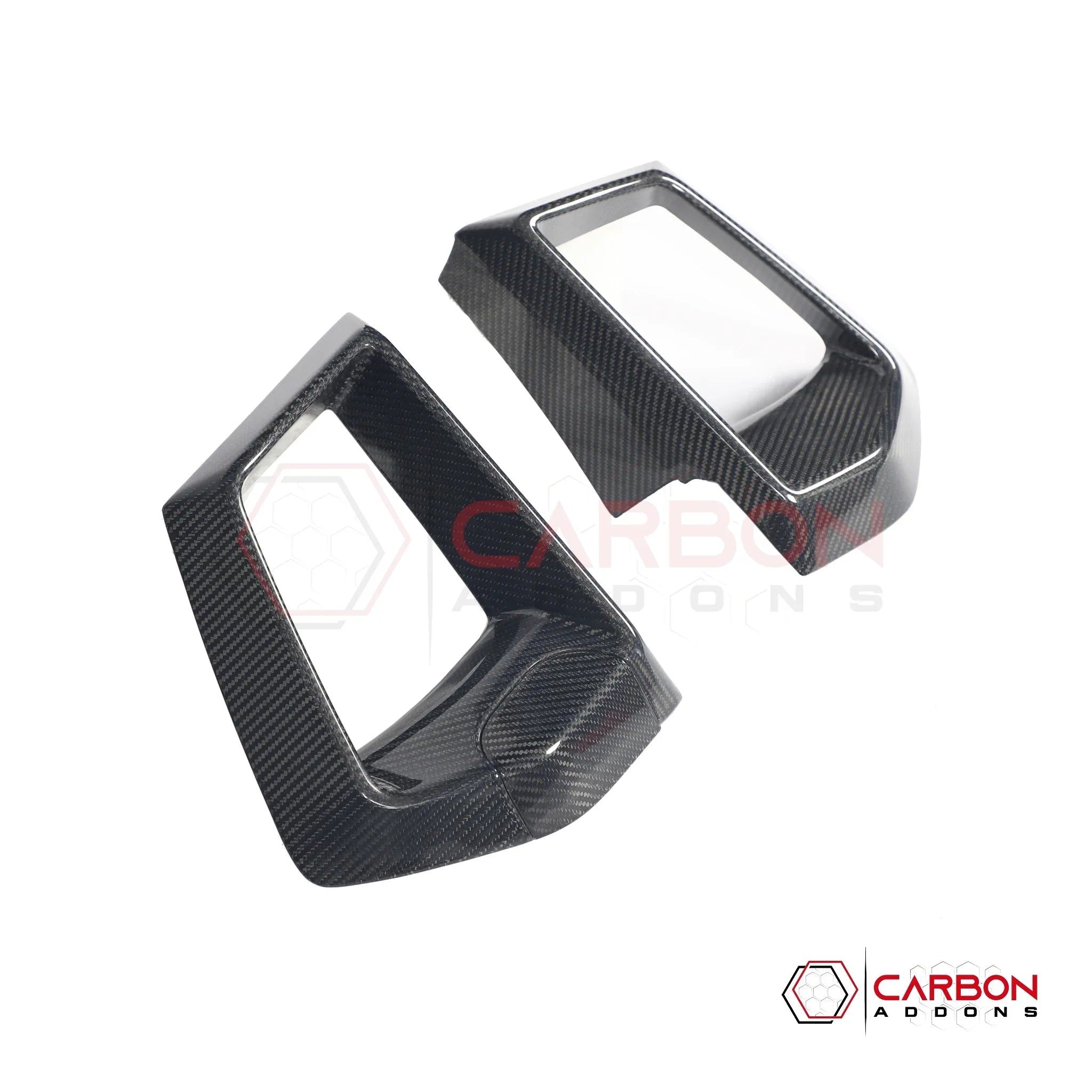Real Carbon Fiber Front Bumper Grille Trim Covers for 2024+ Ford Mustang GT (2-Piece Set)