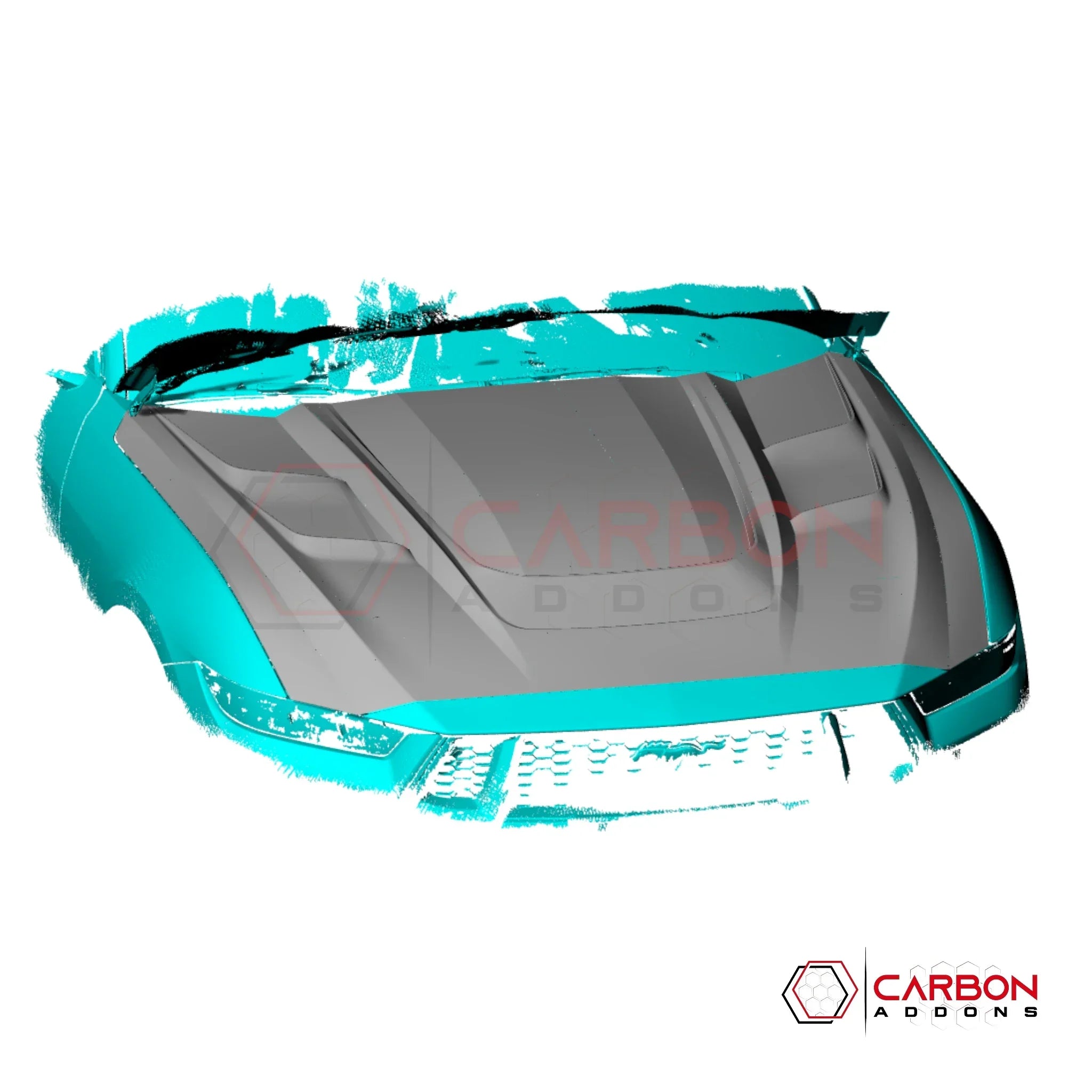 Real Carbon Fiber Vented Hood for 2024+ Ford Mustang GT
