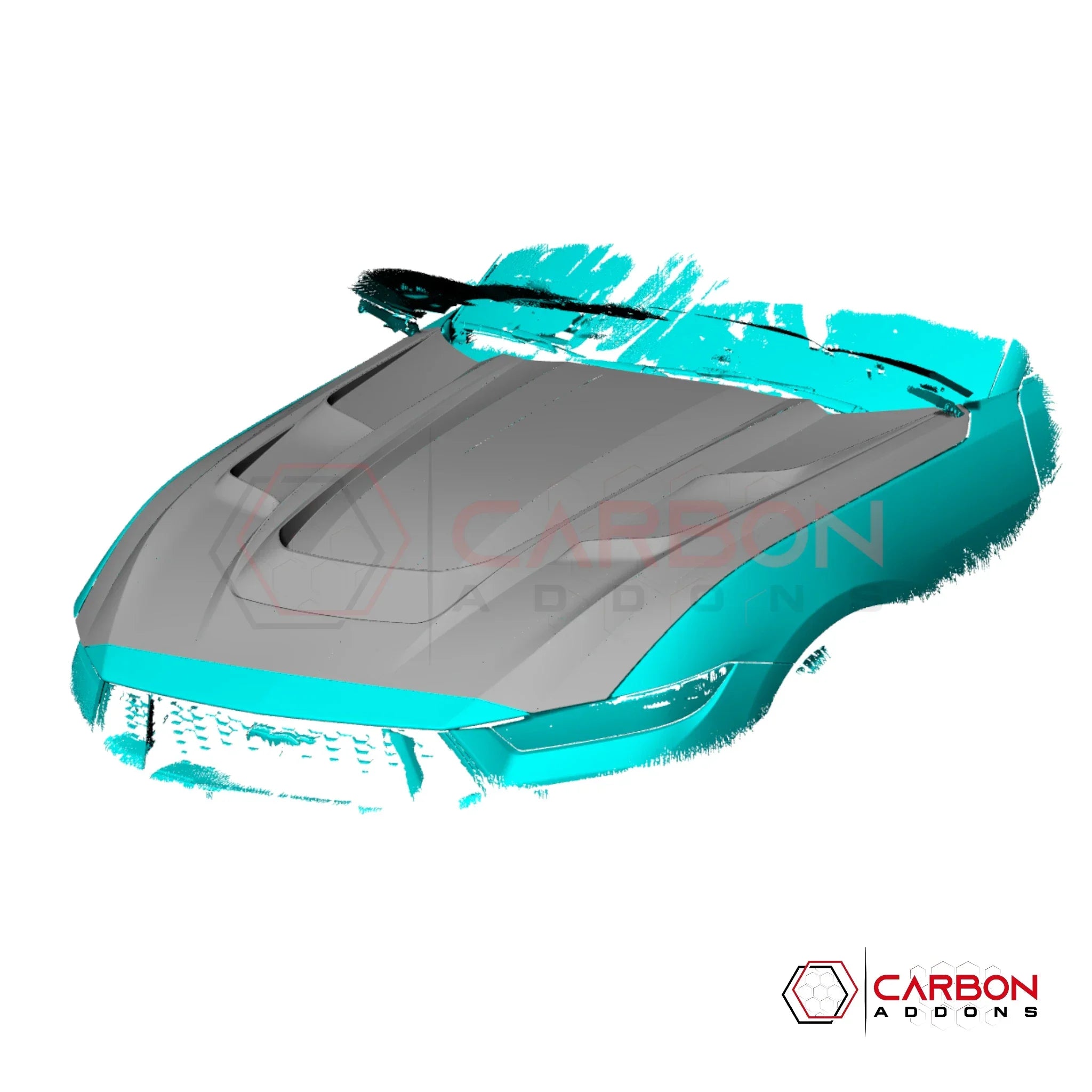 Real Carbon Fiber Vented Hood for 2024+ Ford Mustang GT