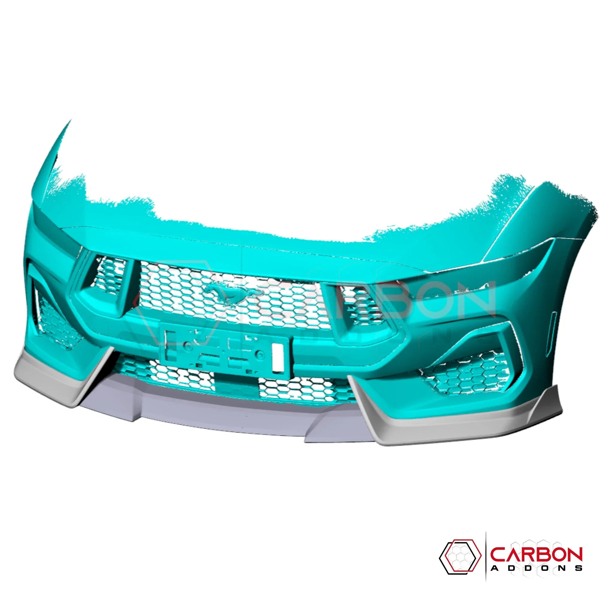 Real Carbon Fiber Front Lip Splitter for 2024+ Ford Mustang GT (3-Piece Set)