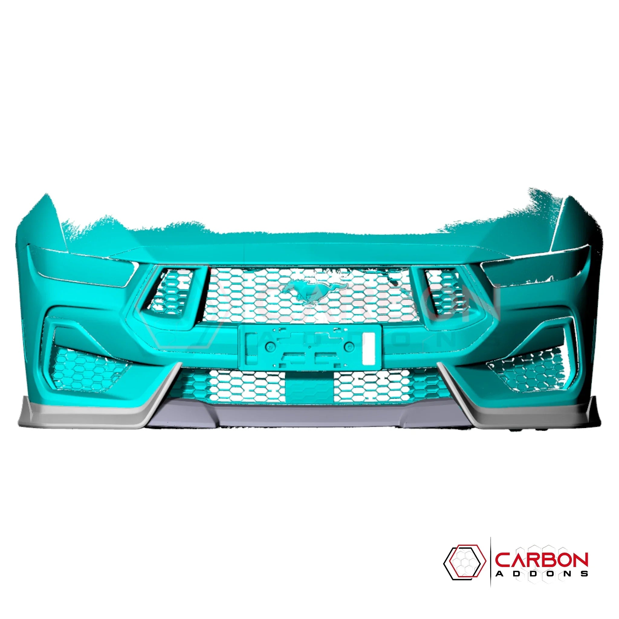 Real Carbon Fiber Front Lip Splitter for 2024+ Ford Mustang GT (3-Piece Set)