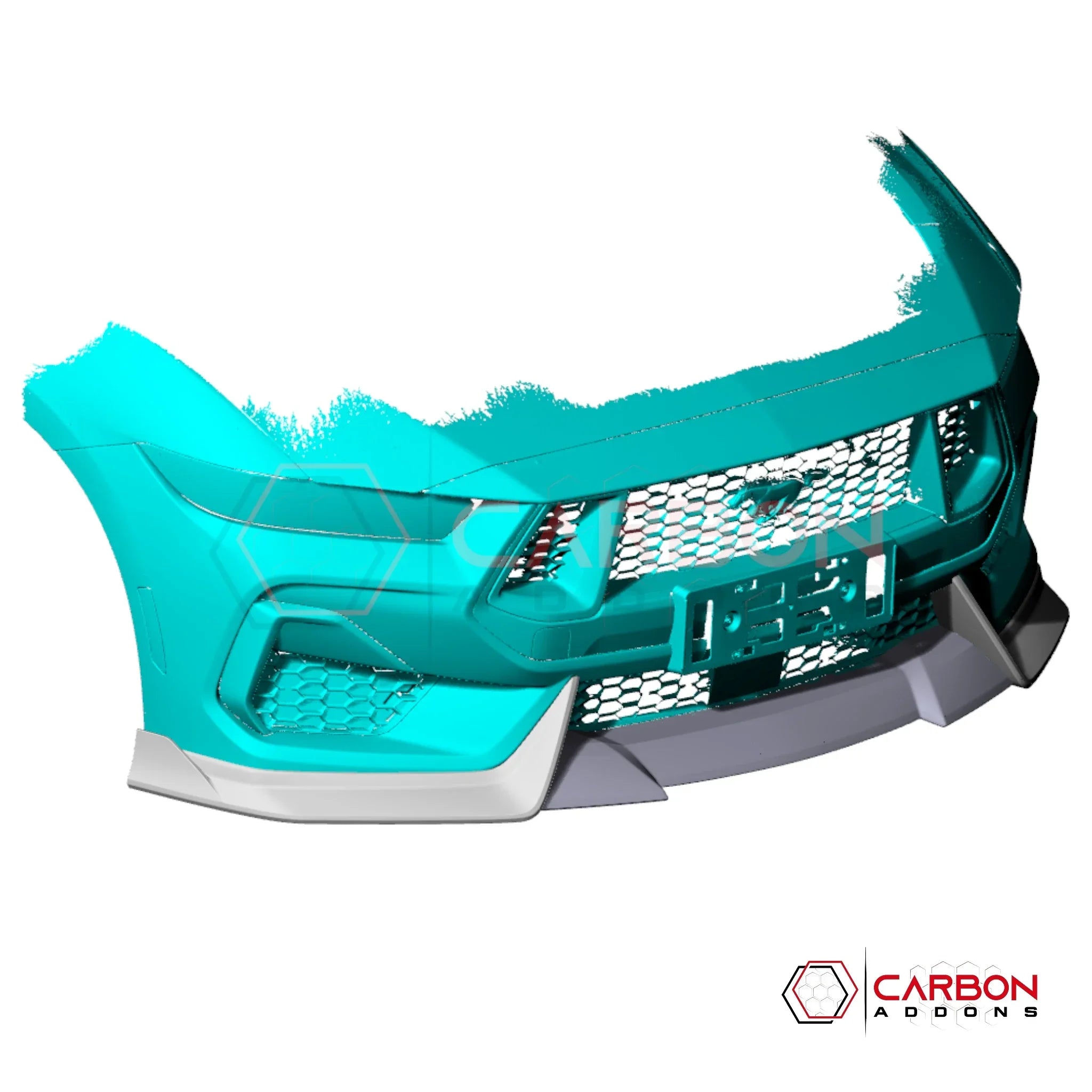 Real Carbon Fiber Front Lip Splitter for 2024+ Ford Mustang GT (3-Piece Set)