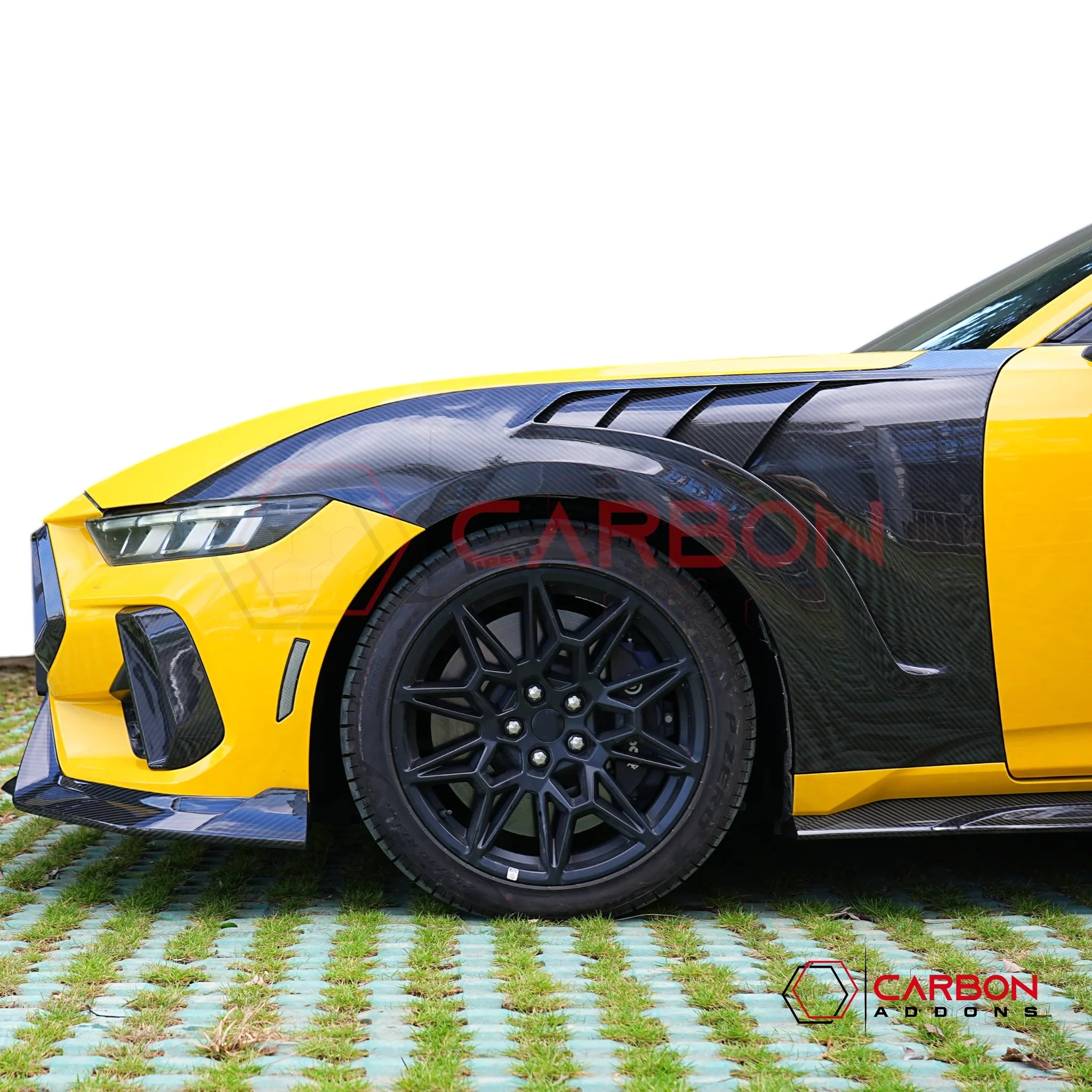 GTD-Style Carbon Fiber Front Fenders for 2024+ Ford Mustang (V2)