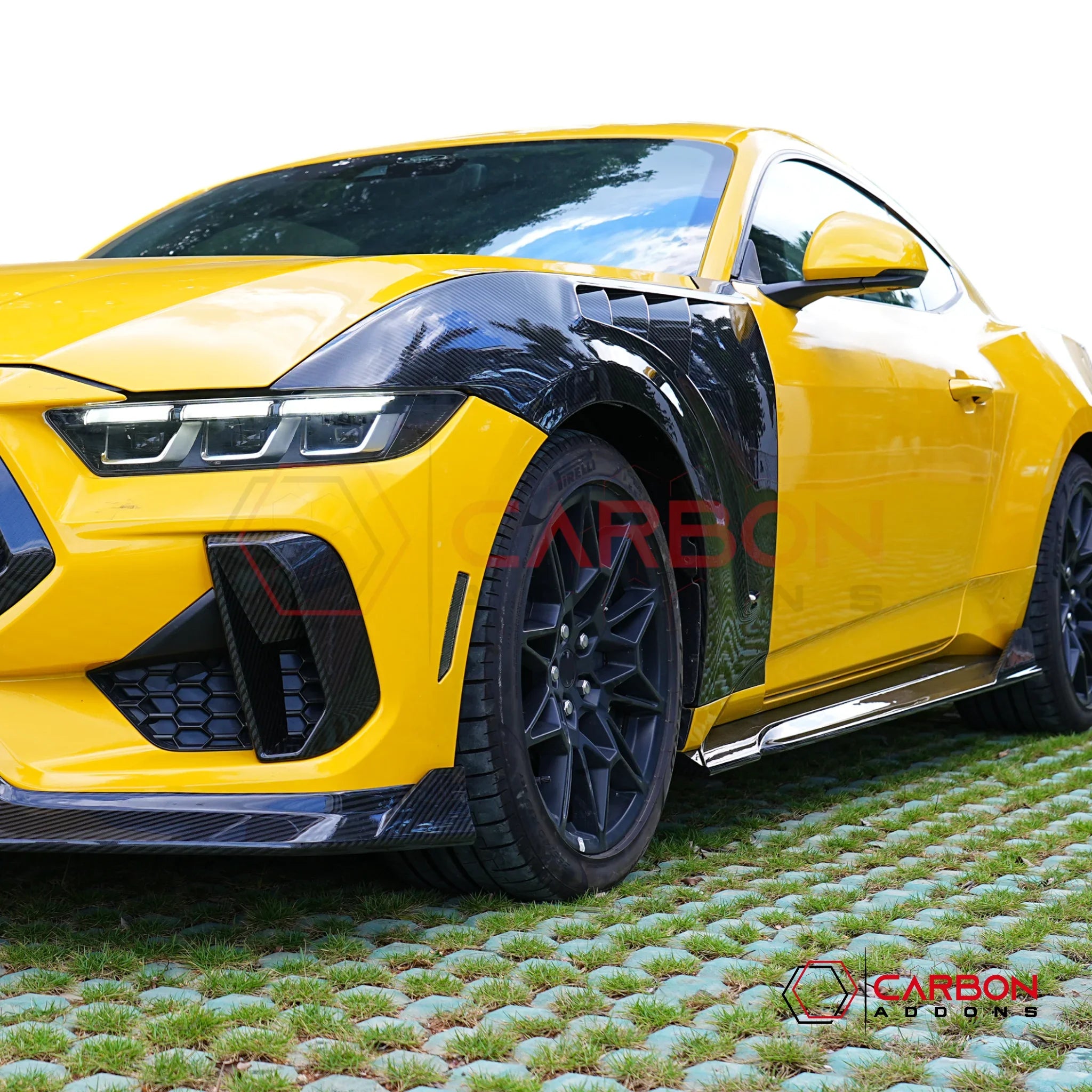 GTD-Style Carbon Fiber Front Fenders for 2024+ Ford Mustang (V2)