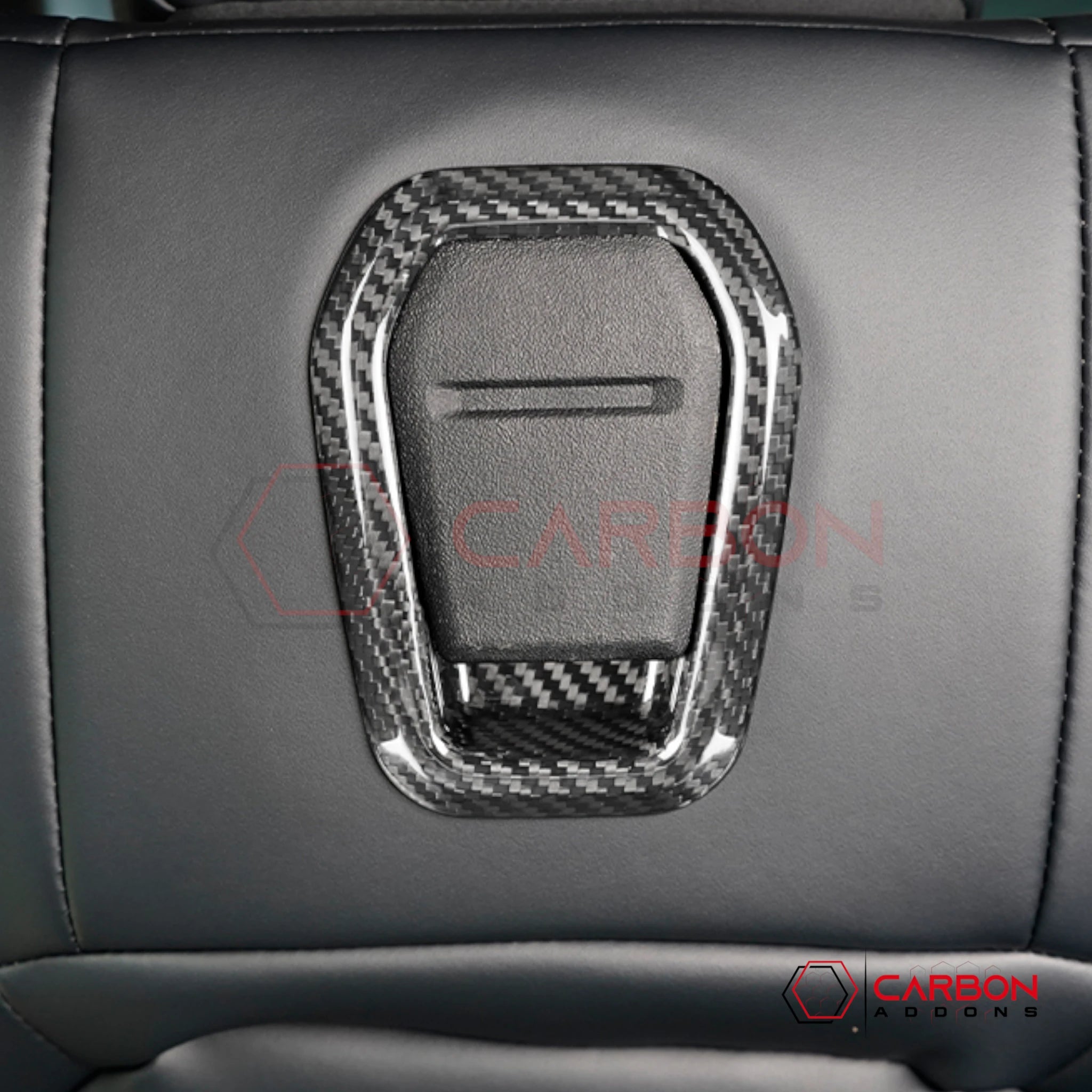 Real Carbon Fiber Seat Release Handle Trim Covers for 2024+ Ford Mustang