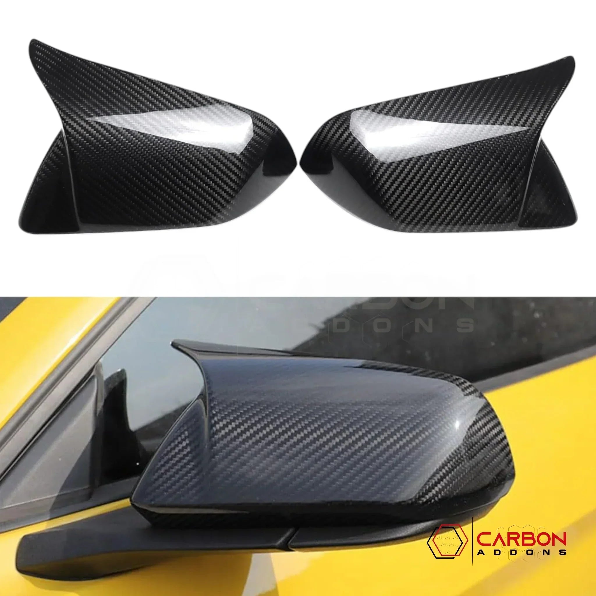 M-Style Real Carbon Fiber Side Mirror Covers for 2024+ Ford Mustang