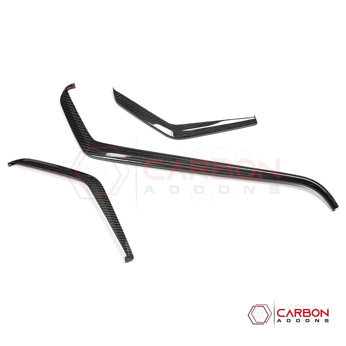 2026+ C8 Corvette Real Carbon Fiber Upper Dashboard Trim Covers (3-Piece Set)