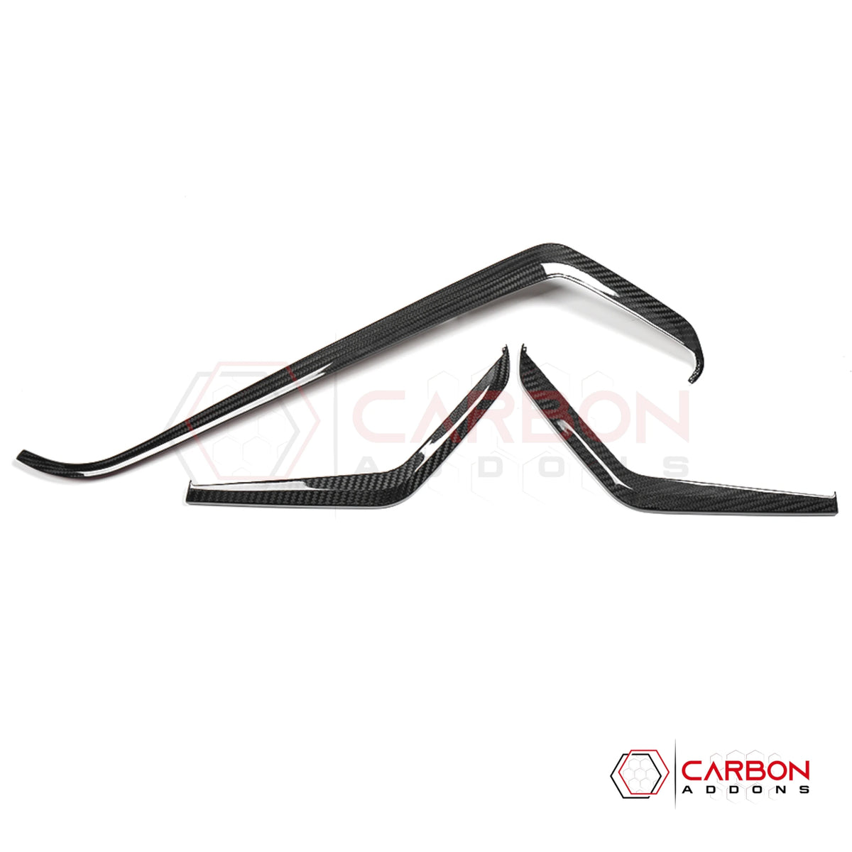 2026+ C8 Corvette Real Carbon Fiber Upper Dashboard Trim Covers (3-Piece Set)