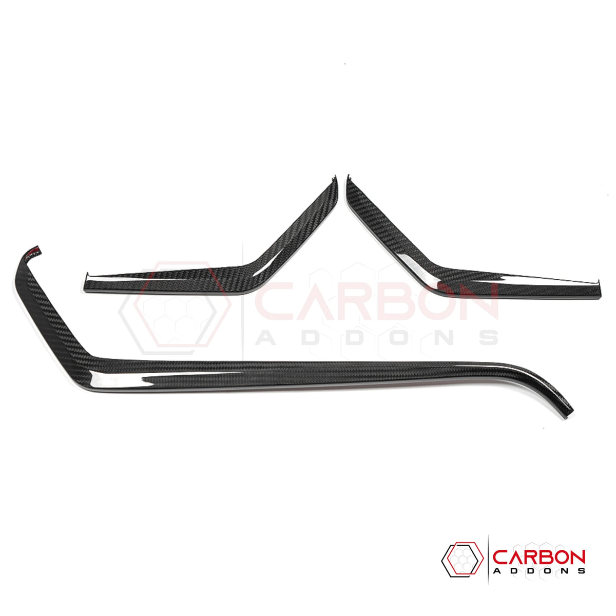 2026+ C8 Corvette Real Carbon Fiber Upper Dashboard Trim Covers (3-Piece Set)