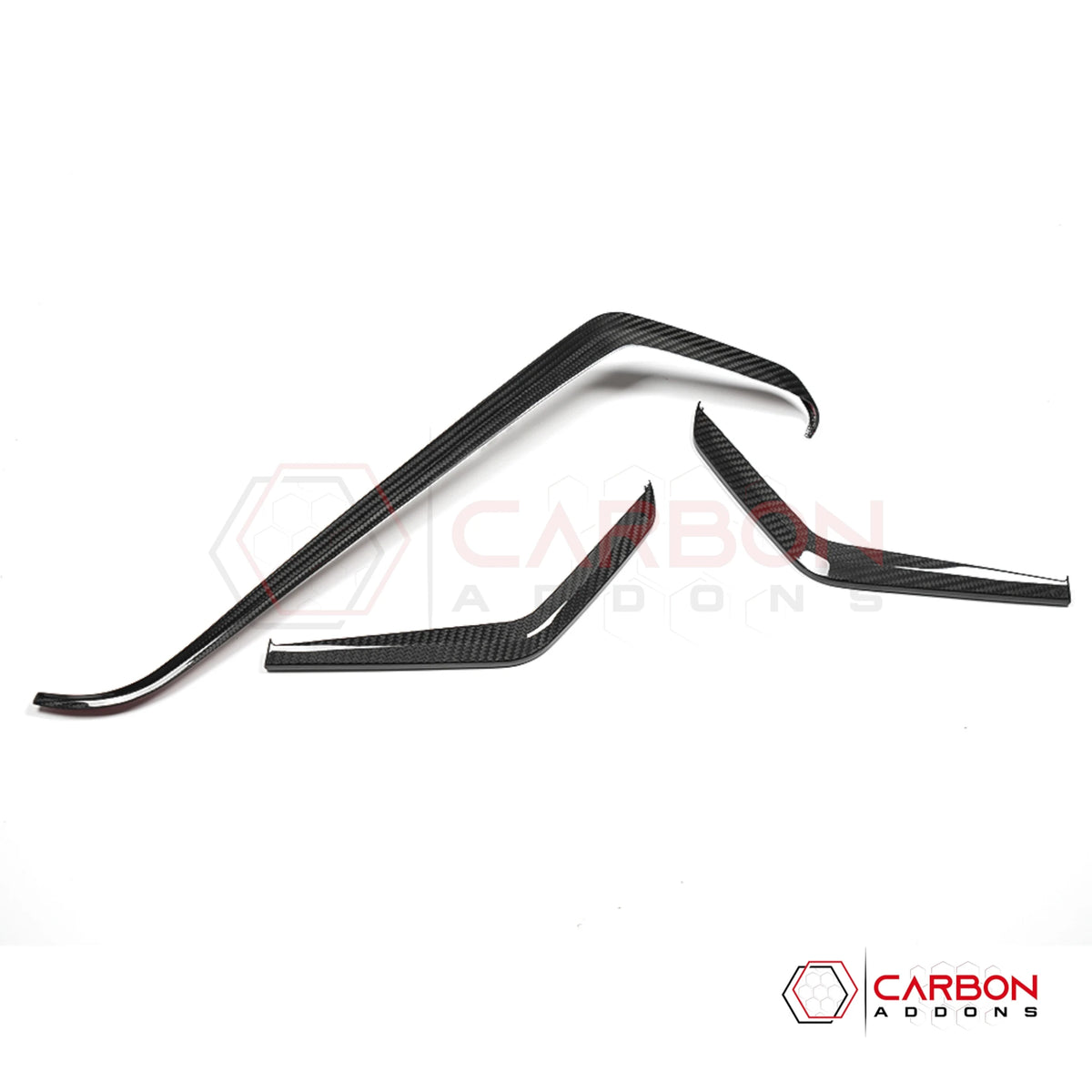 2026+ C8 Corvette Real Carbon Fiber Upper Dashboard Trim Covers (3-Piece Set)