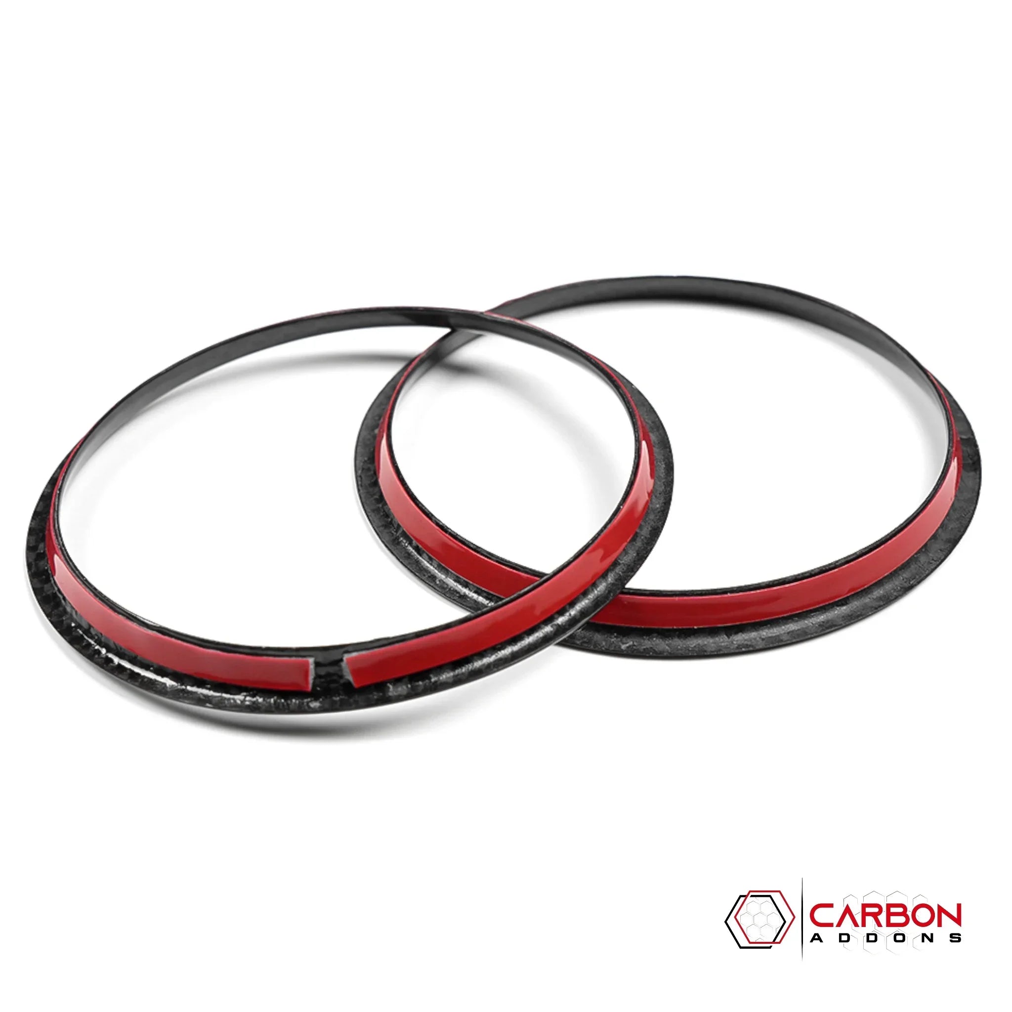 2026+ Corvette C8 Real Carbon Fiber Center Console Cup Holder Ring Trim Covers Real Carbon Fiber