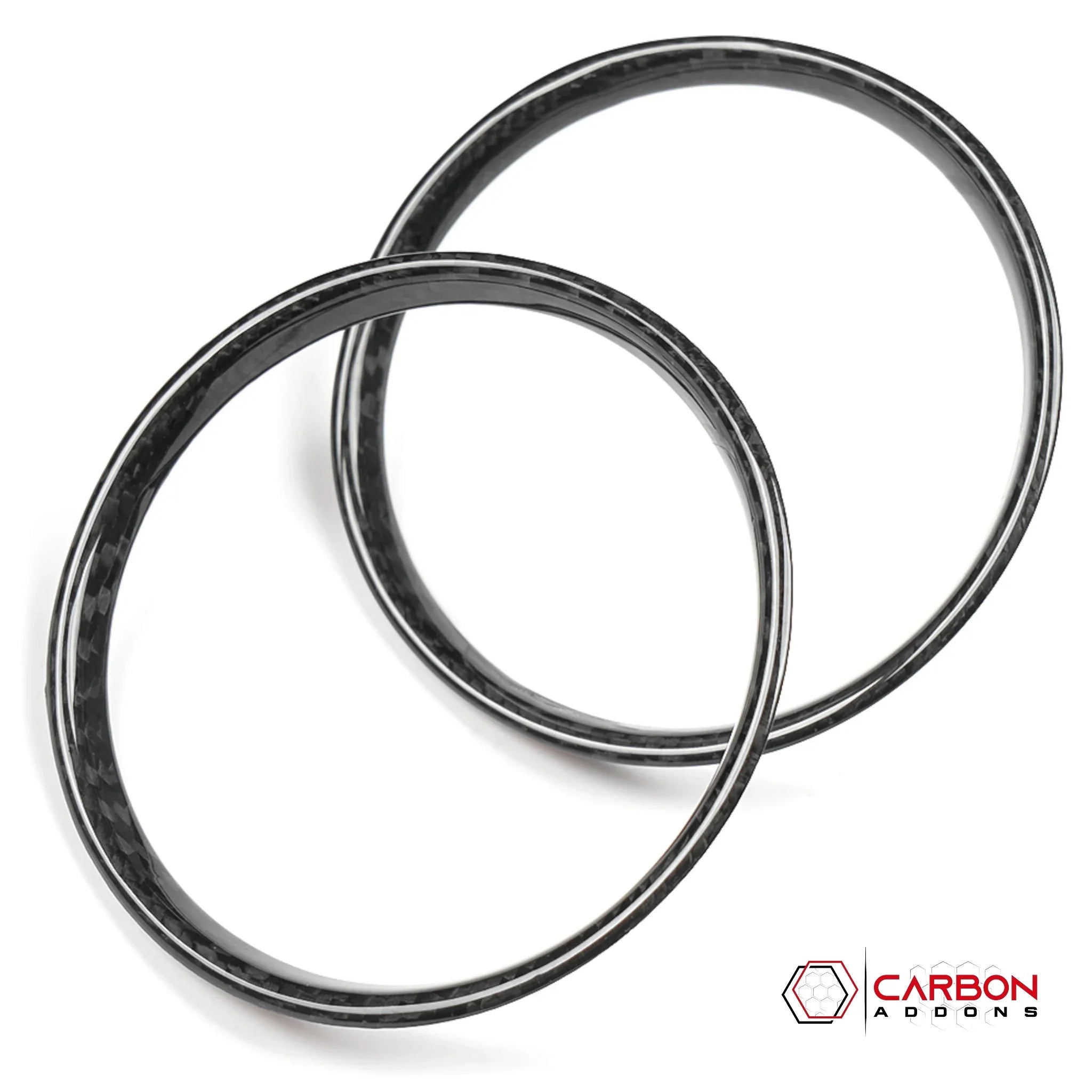 2026+ Corvette C8 Real Carbon Fiber Center Console Cup Holder Ring Trim Covers Real Carbon Fiber