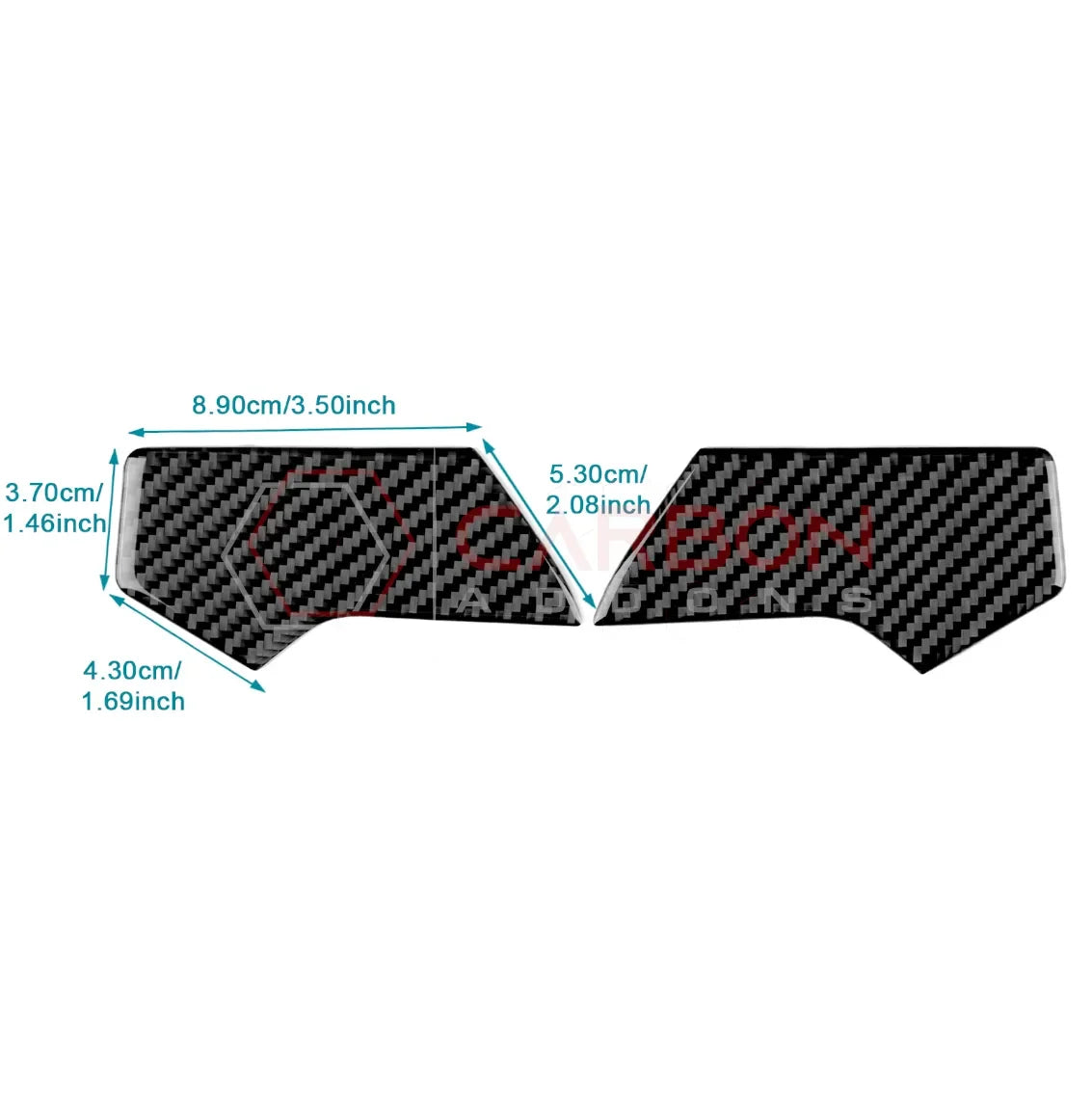 Real Carbon Fiber Upper Dashboard Side Panel Trim Overlay for 2024+ Ford Mustang