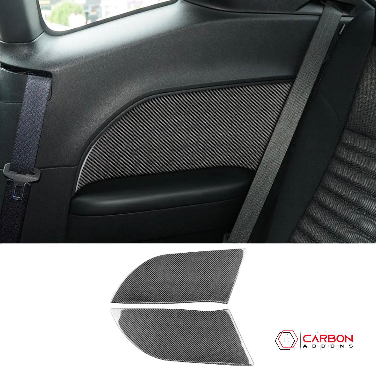 [2pcs] Carbon Fiber Rear Seat Arm Rest Panel Overlay for Dodge Challenger 2015-2023 - carbonaddons Carbon Fiber Parts, Accessories, Upgrades, Mods