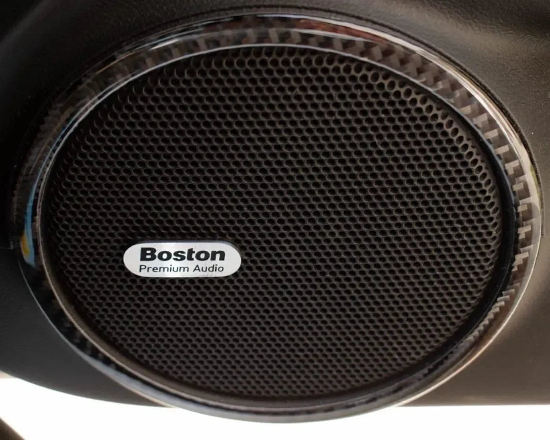 Boston Premium Audio speaker with real carbon fiber trim for car interiors