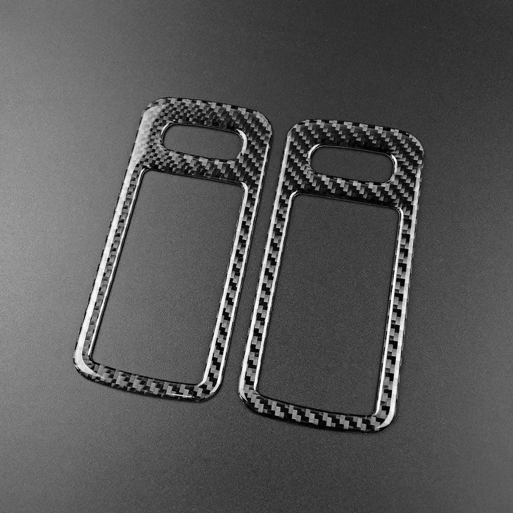 Real carbon fiber door handle cover trims for American vehicles, sleek black weave design