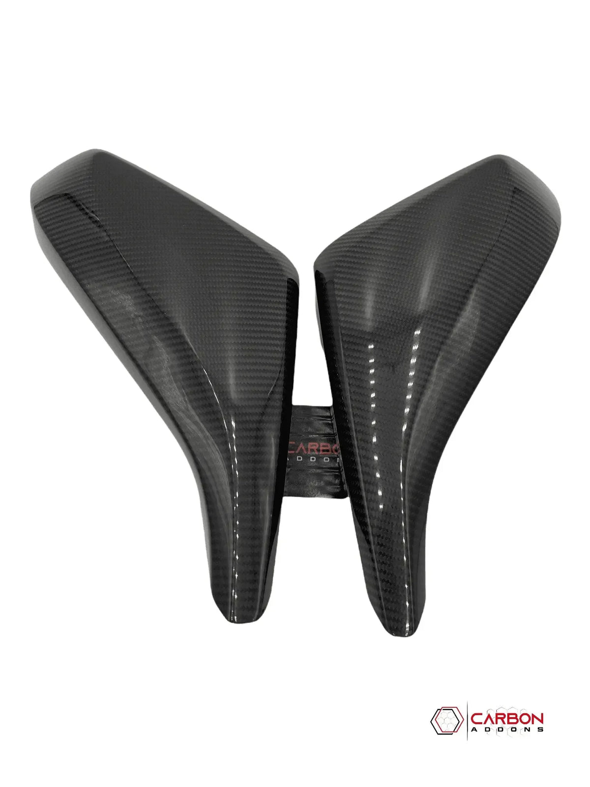 Real carbon fiber shift paddles for American muscle cars, glossy weave finish, performance upgrade