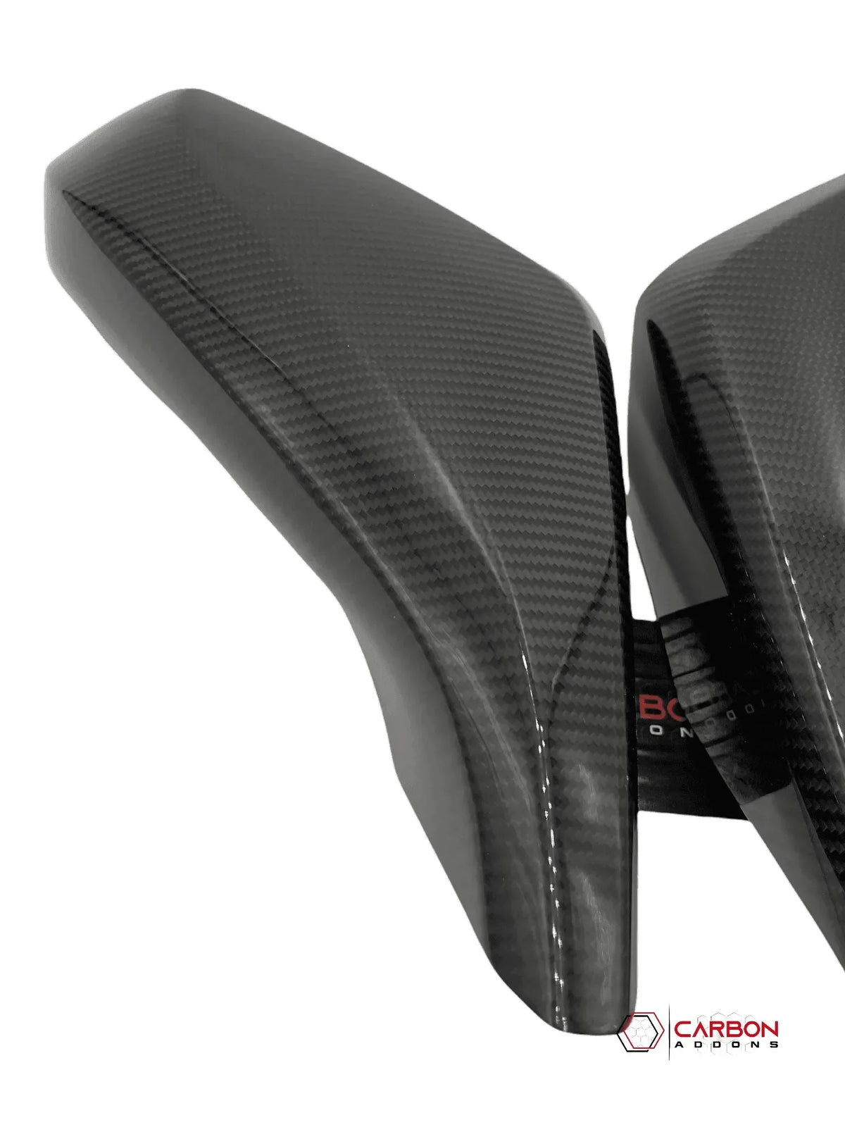 Real carbon fiber car interior trim pieces for American vehicles, glossy finish with weave texture