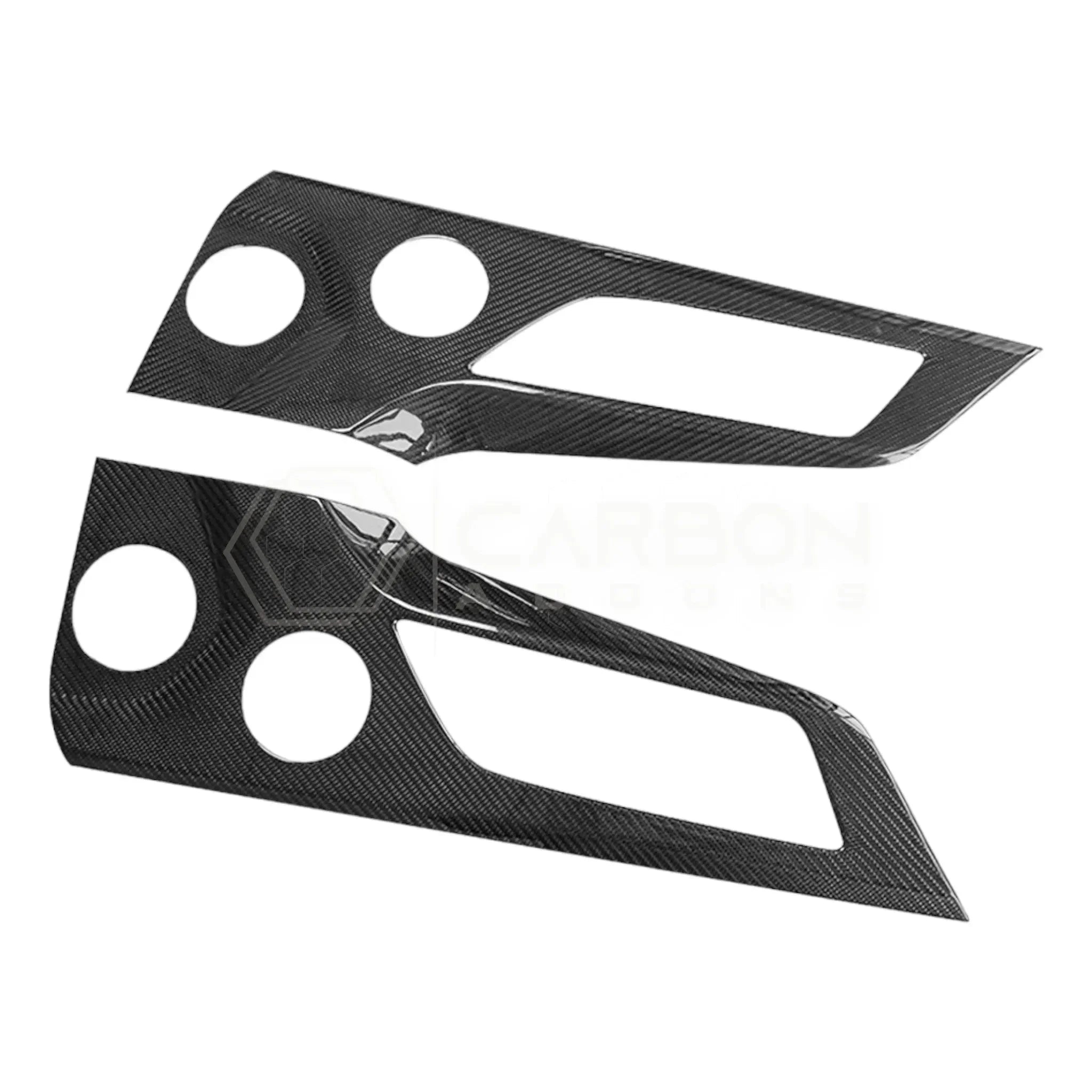 Real Carbon Fiber Door Handle & Speaker Panel Trim Covers for 2024+ Ford Mustang
