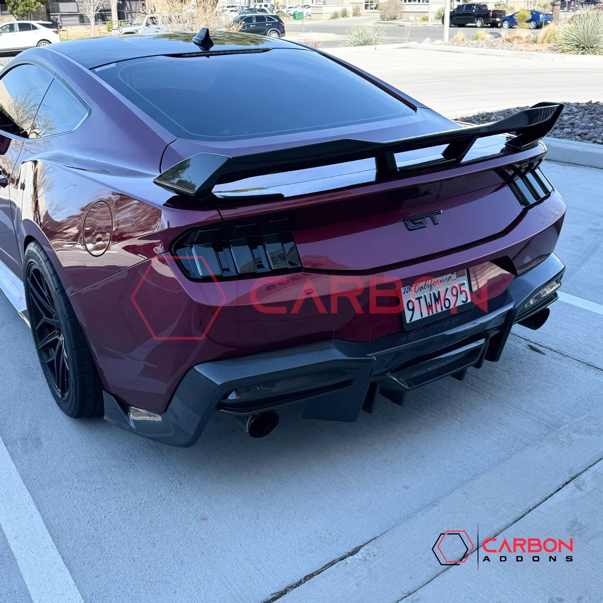 Real Carbon Fiber Rear Diffuser for 2024+ Ford Mustang GT