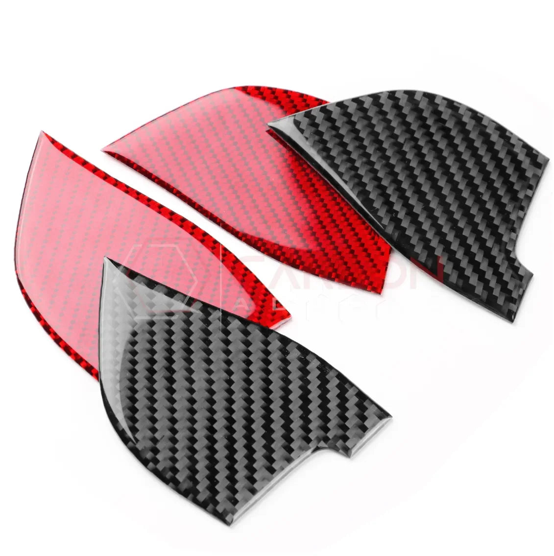 Real Carbon Fiber Door Jamb Triangle Trim Overlay for 2024+ Ford Mustang