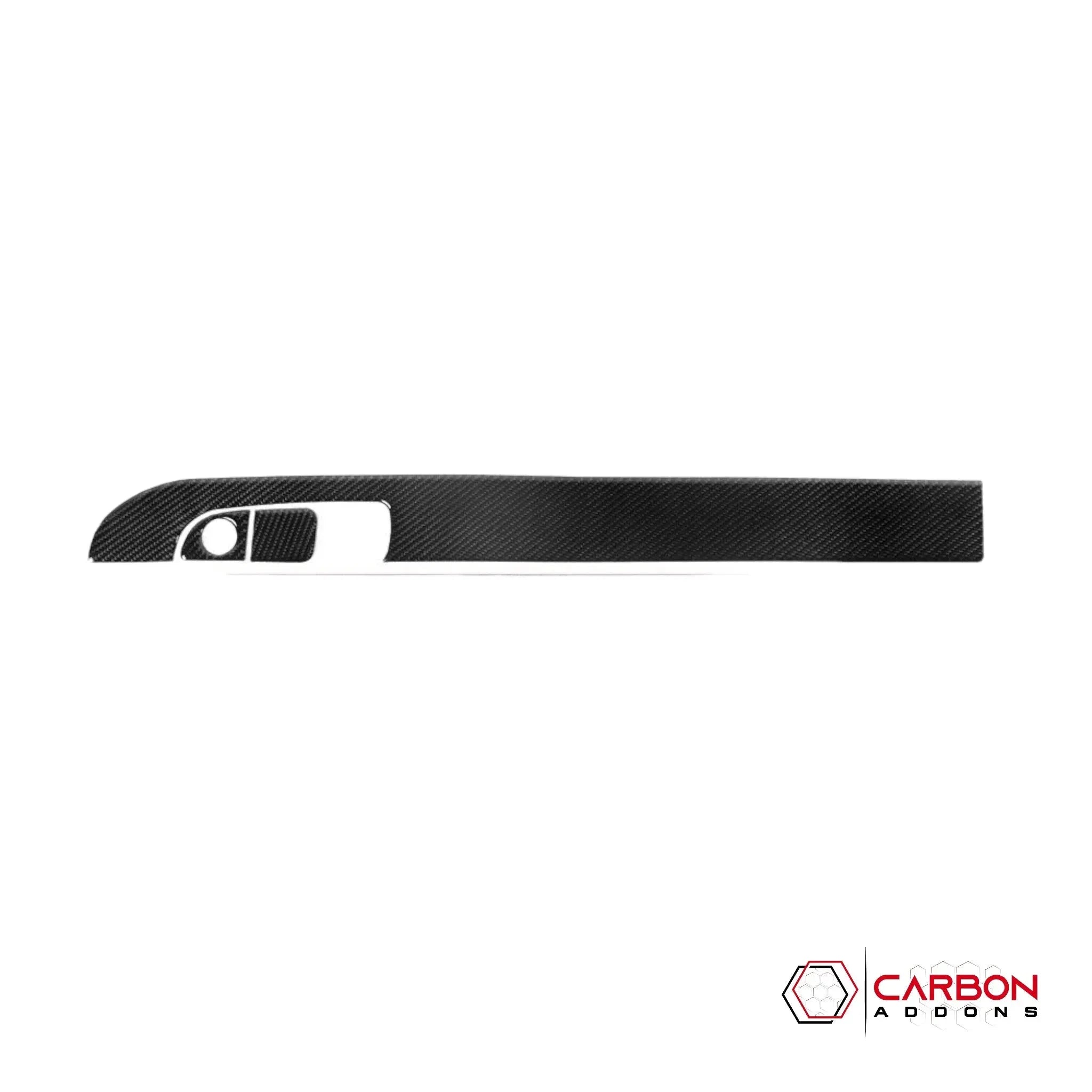 3pcs Carbon Fiber Glove Box Handle Full Strip Kit Overlay for Dodge Challenger 2015-2023 - carbonaddons Carbon Fiber Parts, Accessories, Upgrades, Mods