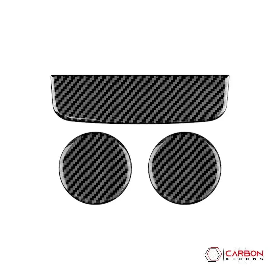 Real carbon fiber interior trim set for American vehicles, featuring glossy weave finish