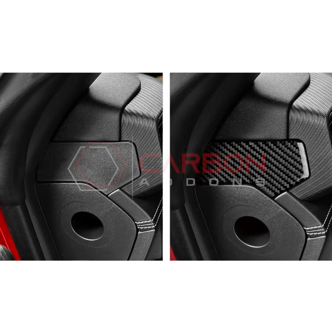 Real Carbon Fiber Upper Dashboard Side Panel Trim Overlay for 2024+ Ford Mustang