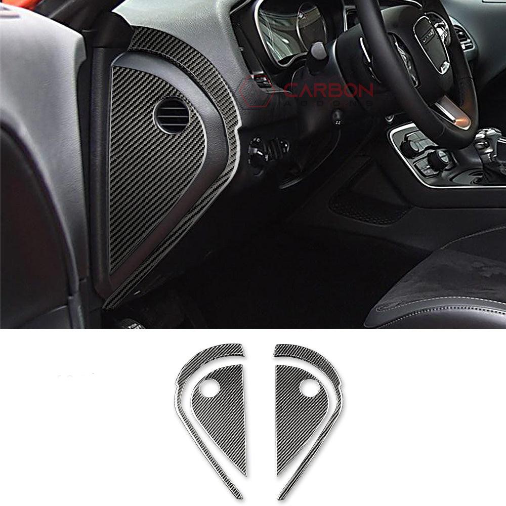 4PCS Carbon Fiber Dashboard Side Panel Overlay for Dodge Challenger 2015-2023 - carbonaddons Carbon Fiber Parts, Accessories, Upgrades, Mods
