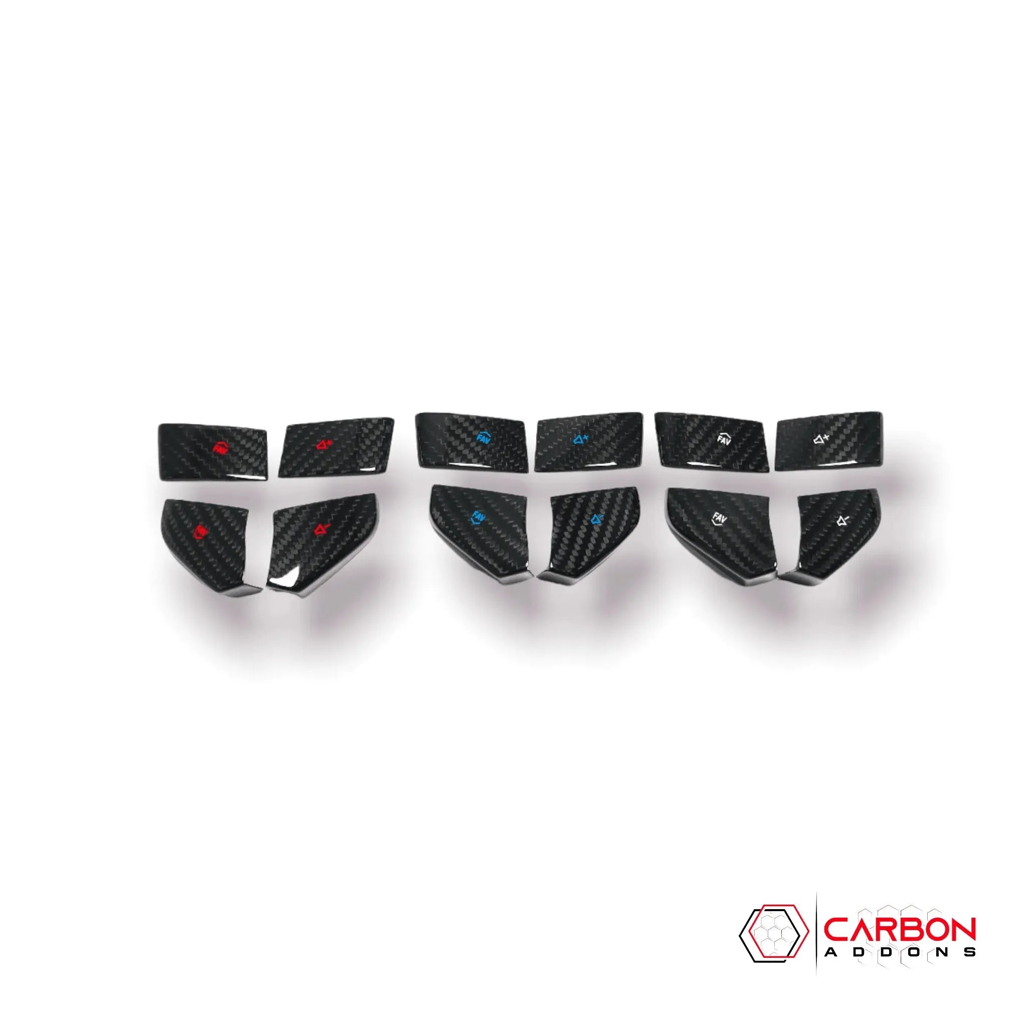 4pcs Carbon Fiber Steering Wheel Volume Button Covers | Chevy C8 Corvette - carbonaddons Carbon Fiber Parts, Accessories, Upgrades, Mods