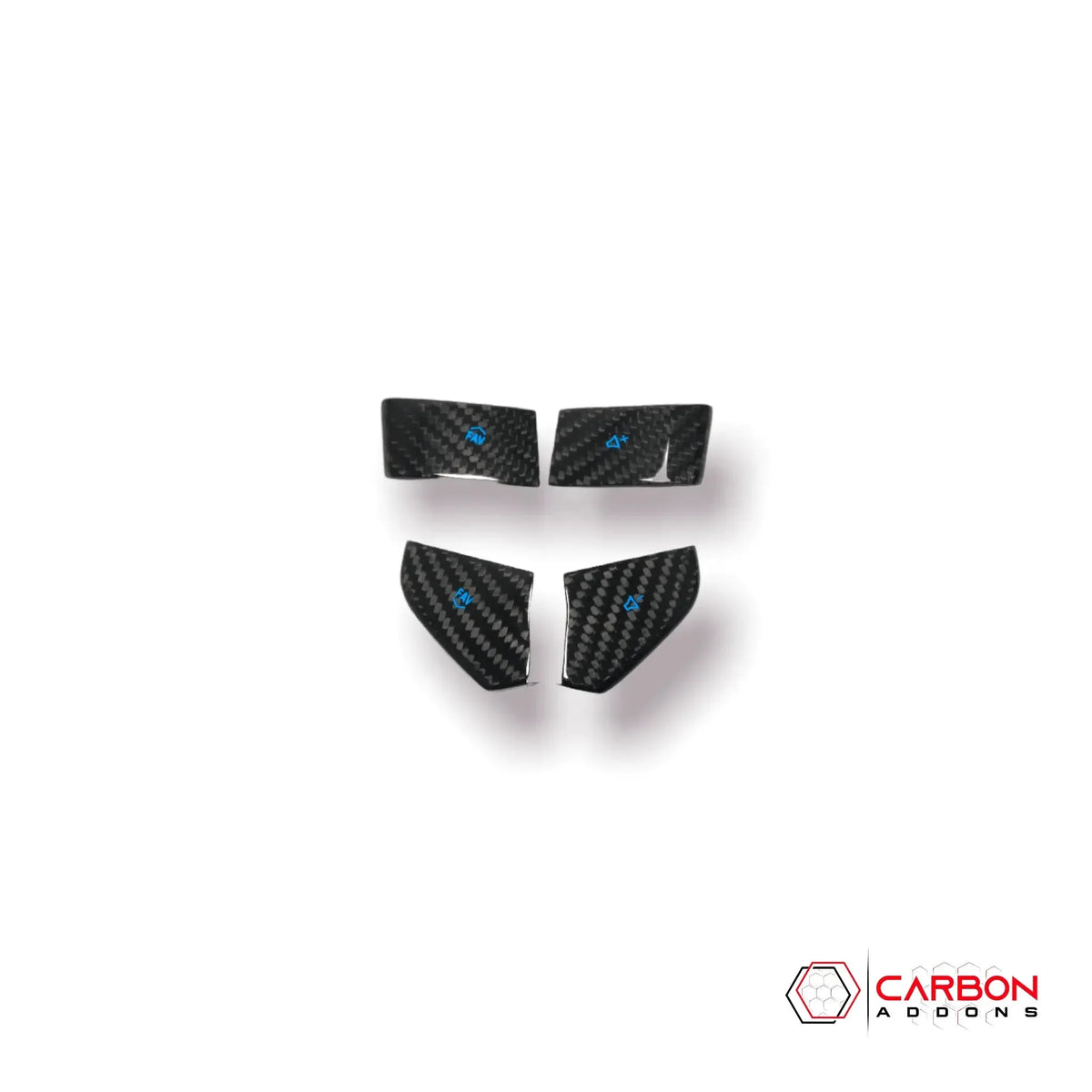 4pcs Carbon Fiber Steering Wheel Volume Button Covers | Chevy C8 Corvette - carbonaddons Carbon Fiber Parts, Accessories, Upgrades, Mods