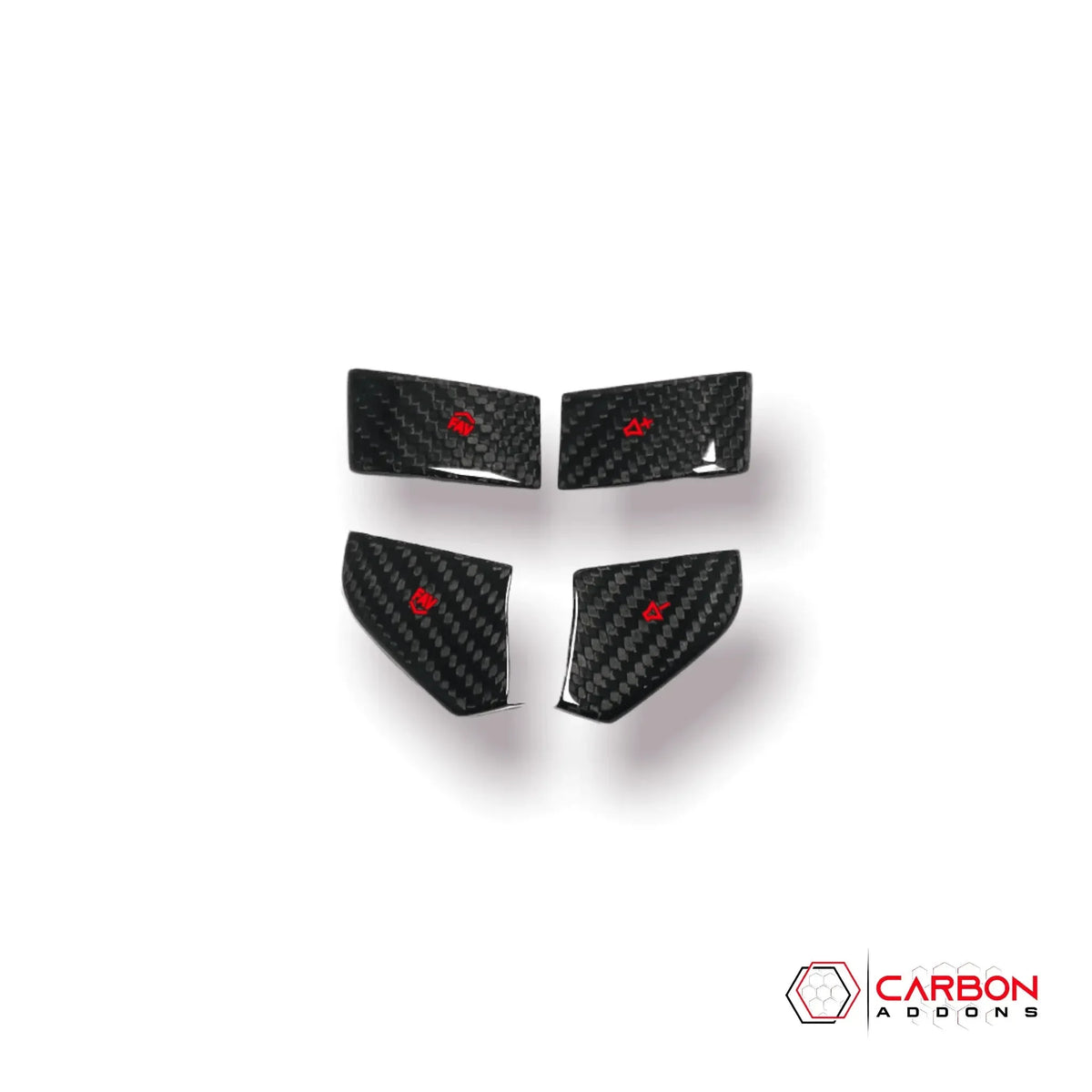 4pcs Carbon Fiber Steering Wheel Volume Button Covers | Chevy C8 Corvette - carbonaddons Carbon Fiber Parts, Accessories, Upgrades, Mods