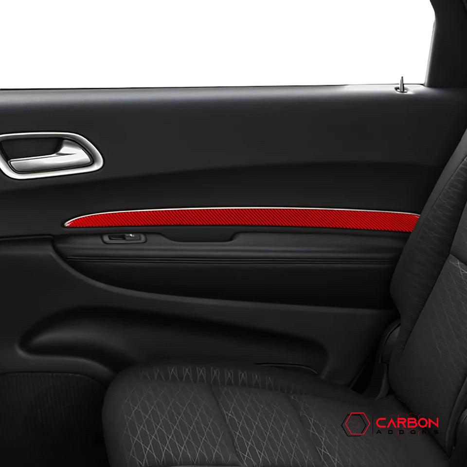 [4pcs] Real Carbon Fiber Door Panel Trim Overlay for 2011-2022 Dodge Durango - carbonaddons Carbon Fiber Parts, Accessories, Upgrades, Mods