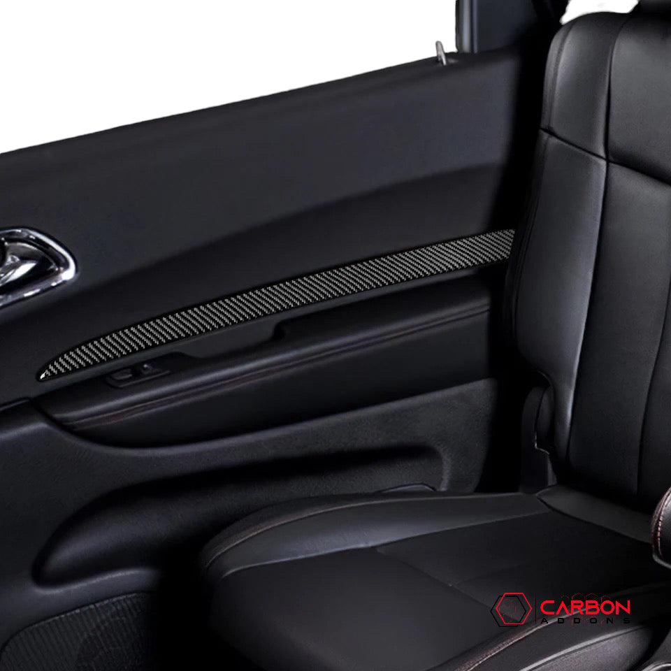 [4pcs] Real Carbon Fiber Door Panel Trim Overlay for 2011-2022 Dodge Durango - carbonaddons Carbon Fiber Parts, Accessories, Upgrades, Mods