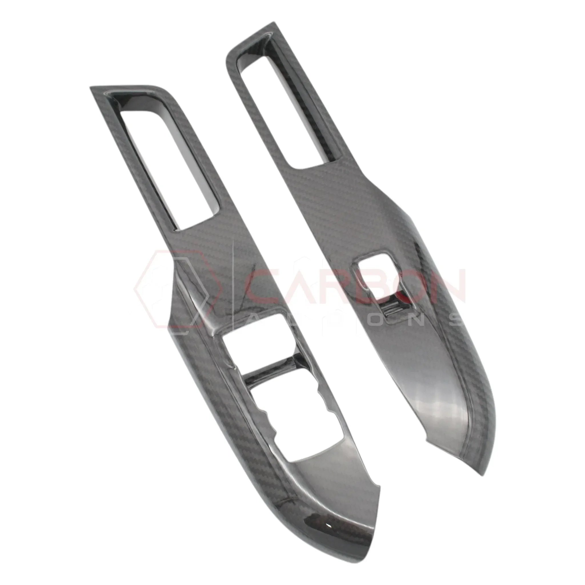 Real Carbon Fiber Window Switch Control Trim Covers V2 for 2024+ Ford Mustang