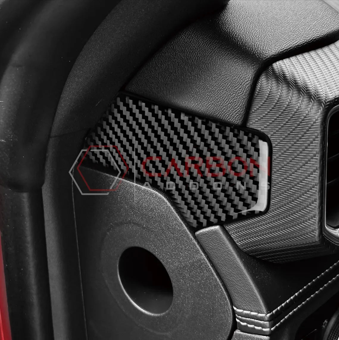 Real Carbon Fiber Upper Dashboard Side Panel Trim Overlay for 2024+ Ford Mustang