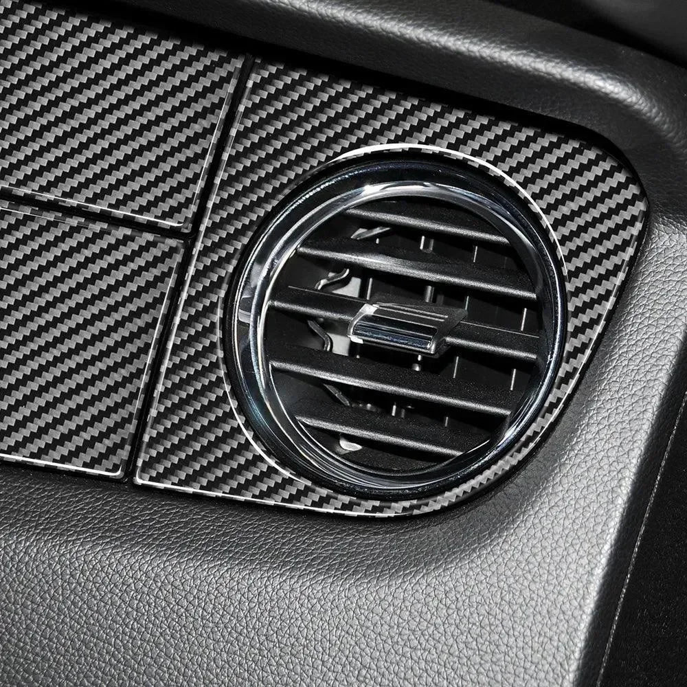 Real carbon fiber interior trim with air vent accent for American vehicles
