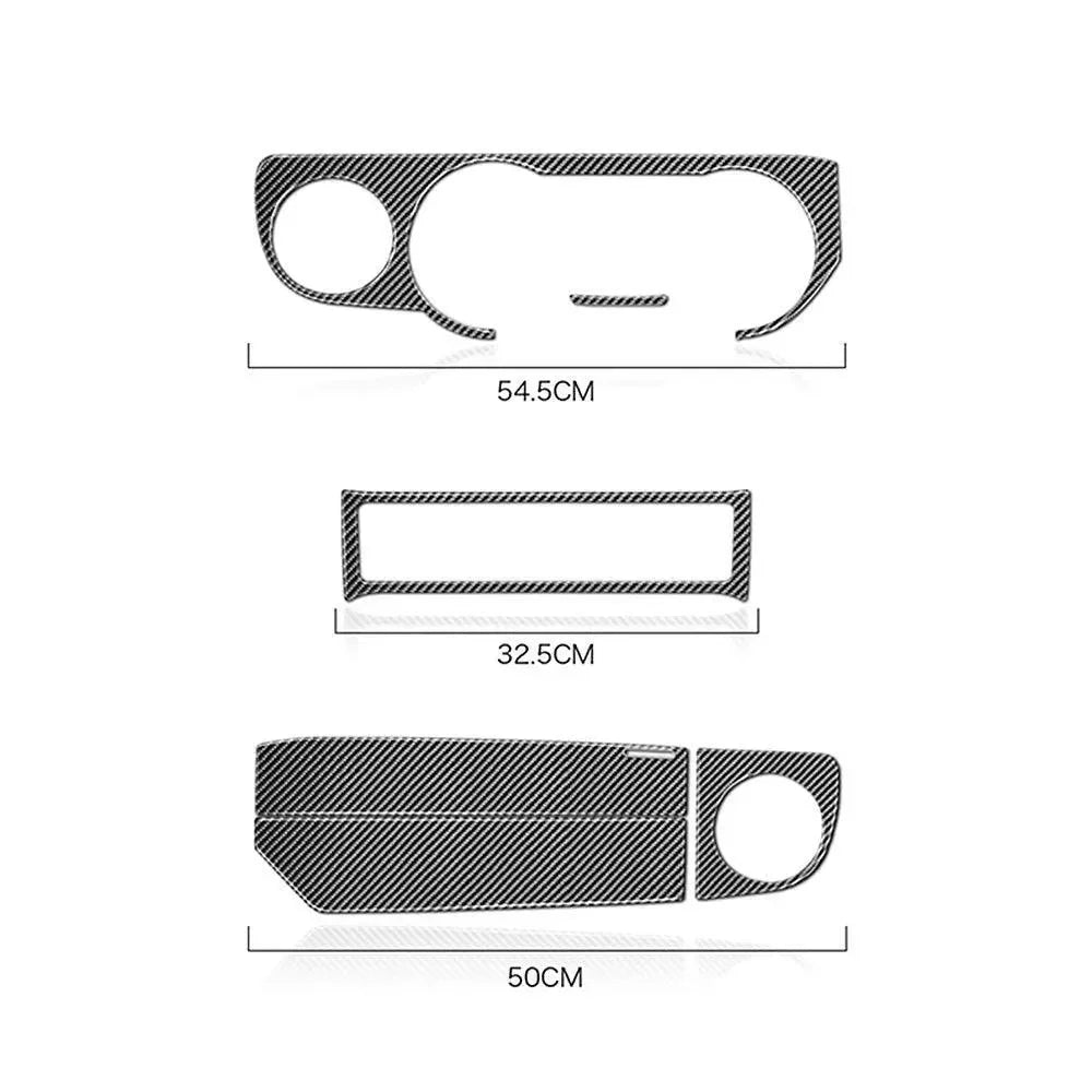Real carbon fiber interior trim pieces with precise measurements for American vehicles