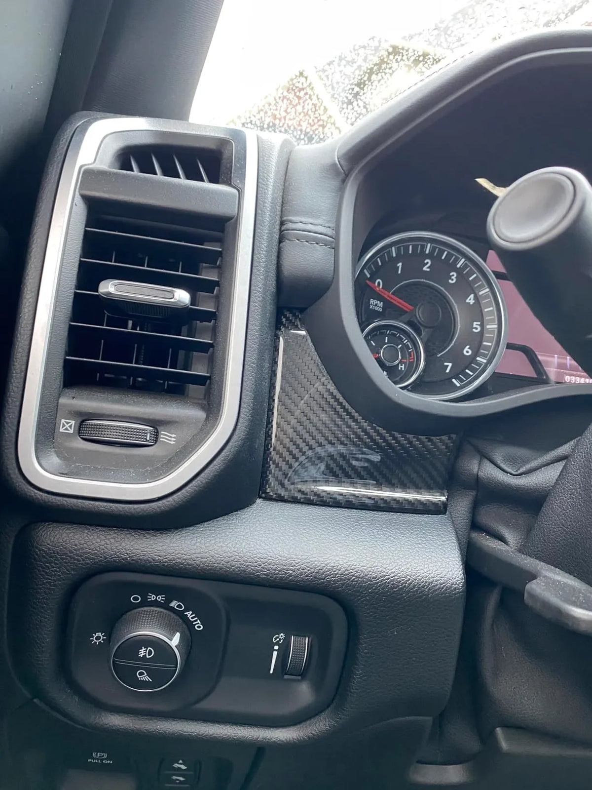 2019+ RAM 1500/TRX Driver Side Left Dash Trim Hard Carbon Fiber Cover